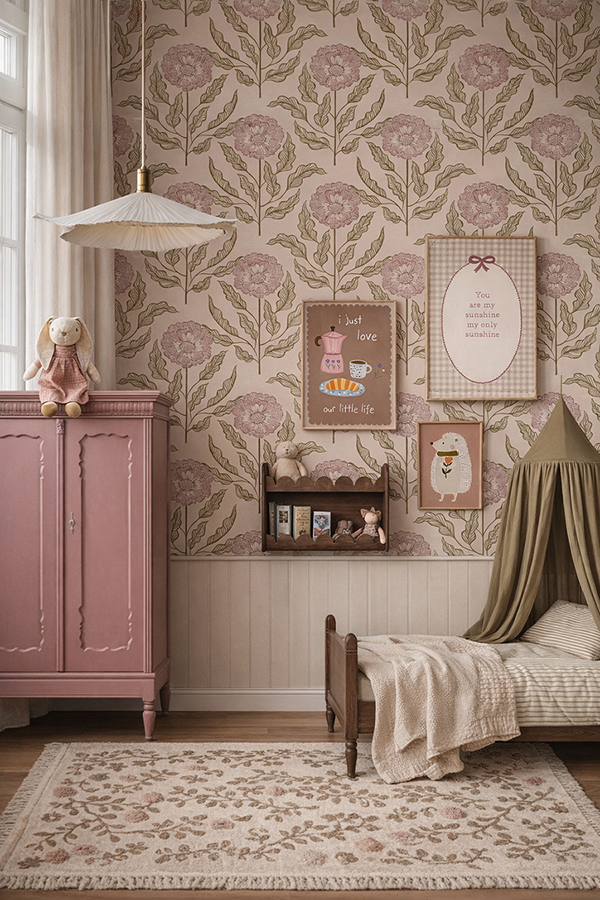 Kinderkamer inspiratie: een warme meisjeskamer met een vleugje nostalgie