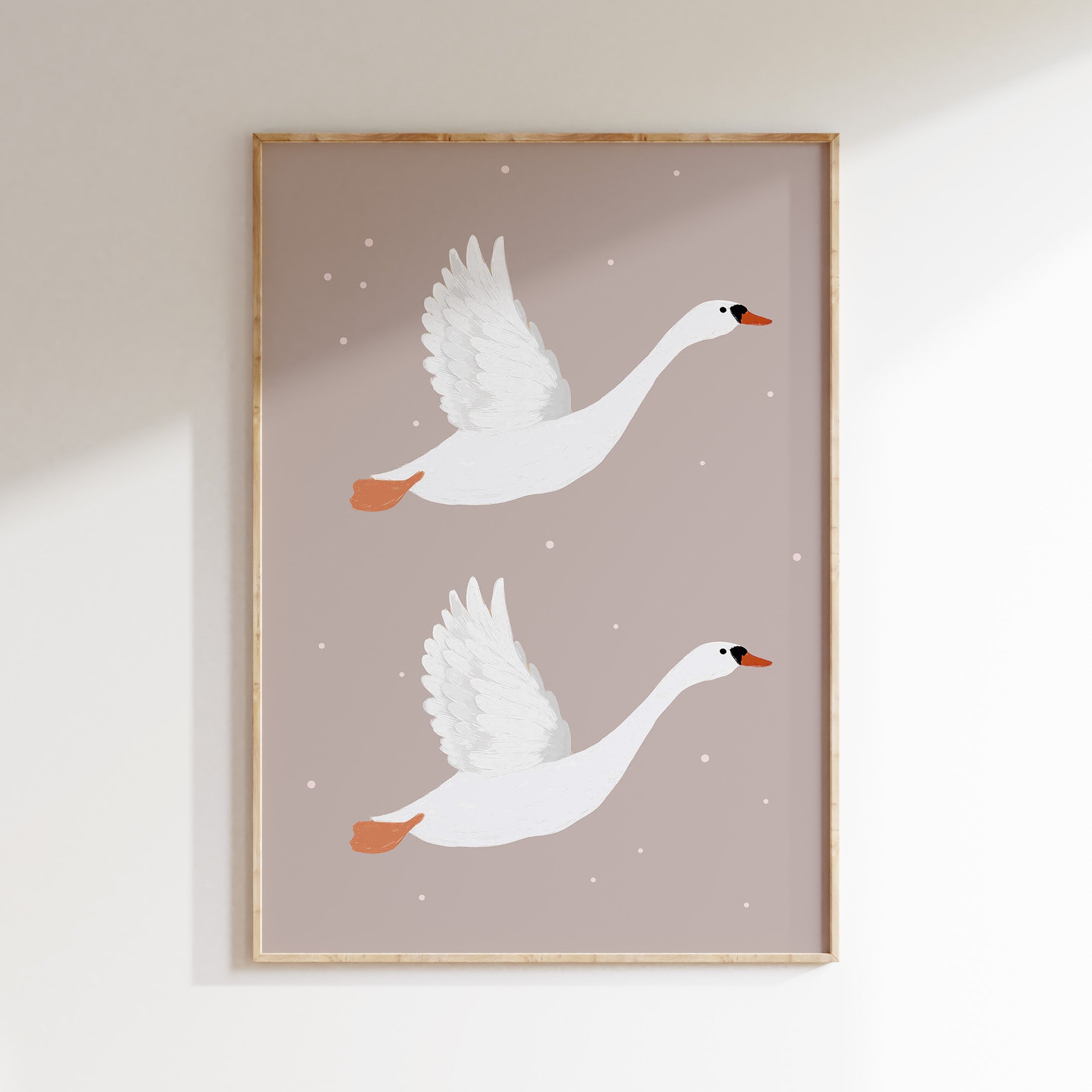 Kinderkamer print - Zwanen