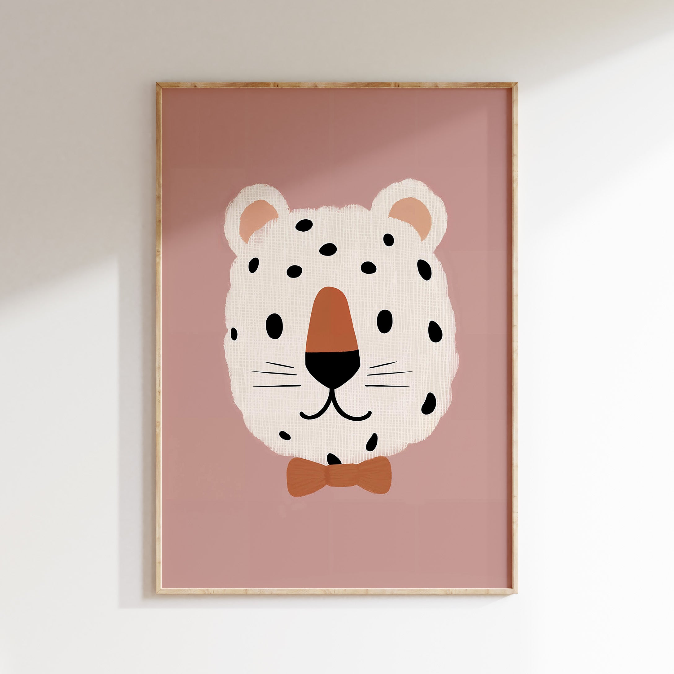 Children's room print - Cute leopard with bow
