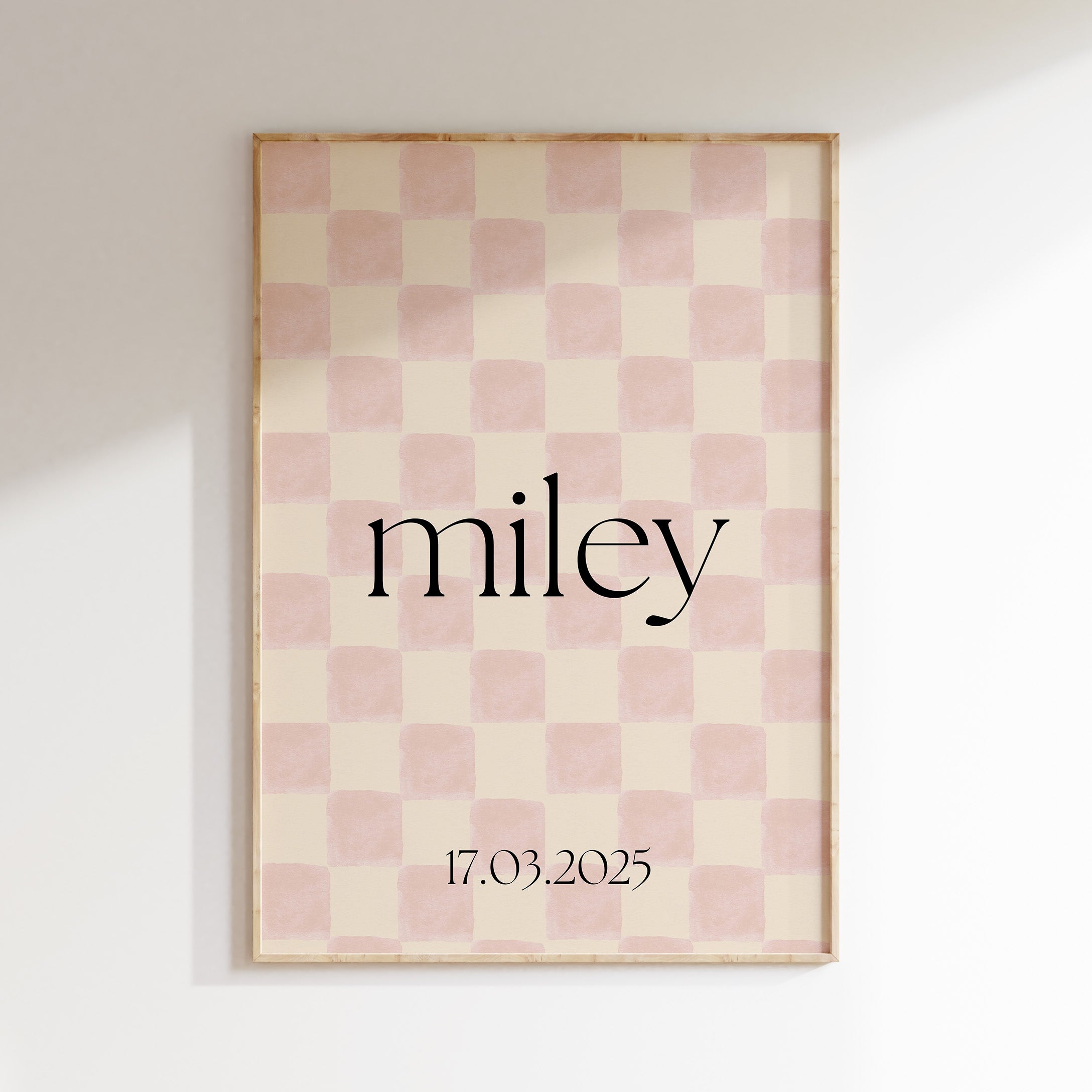 Geboorteposter Ruitje Ruitje | roze