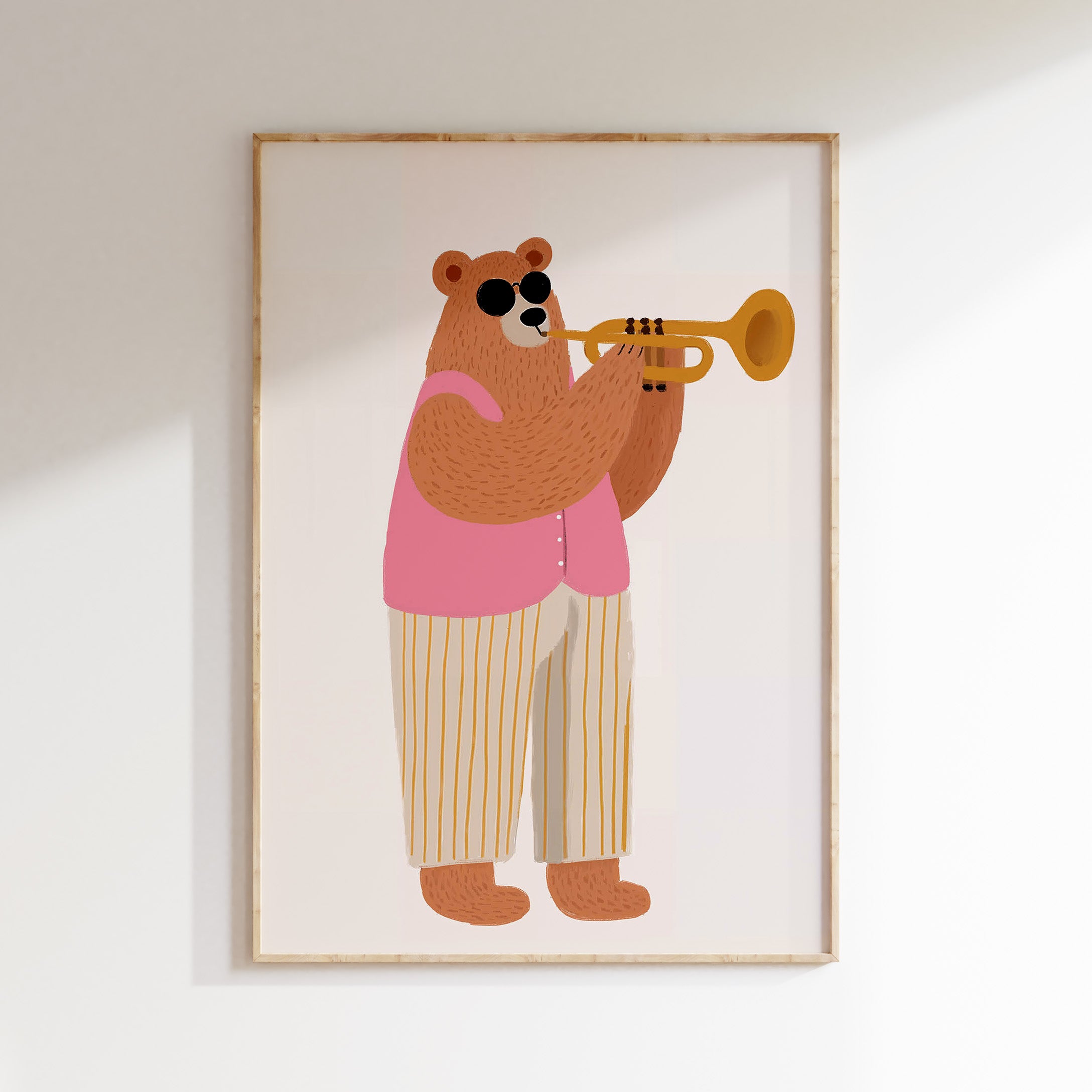 Kinderkamer print - Beer met trompet
