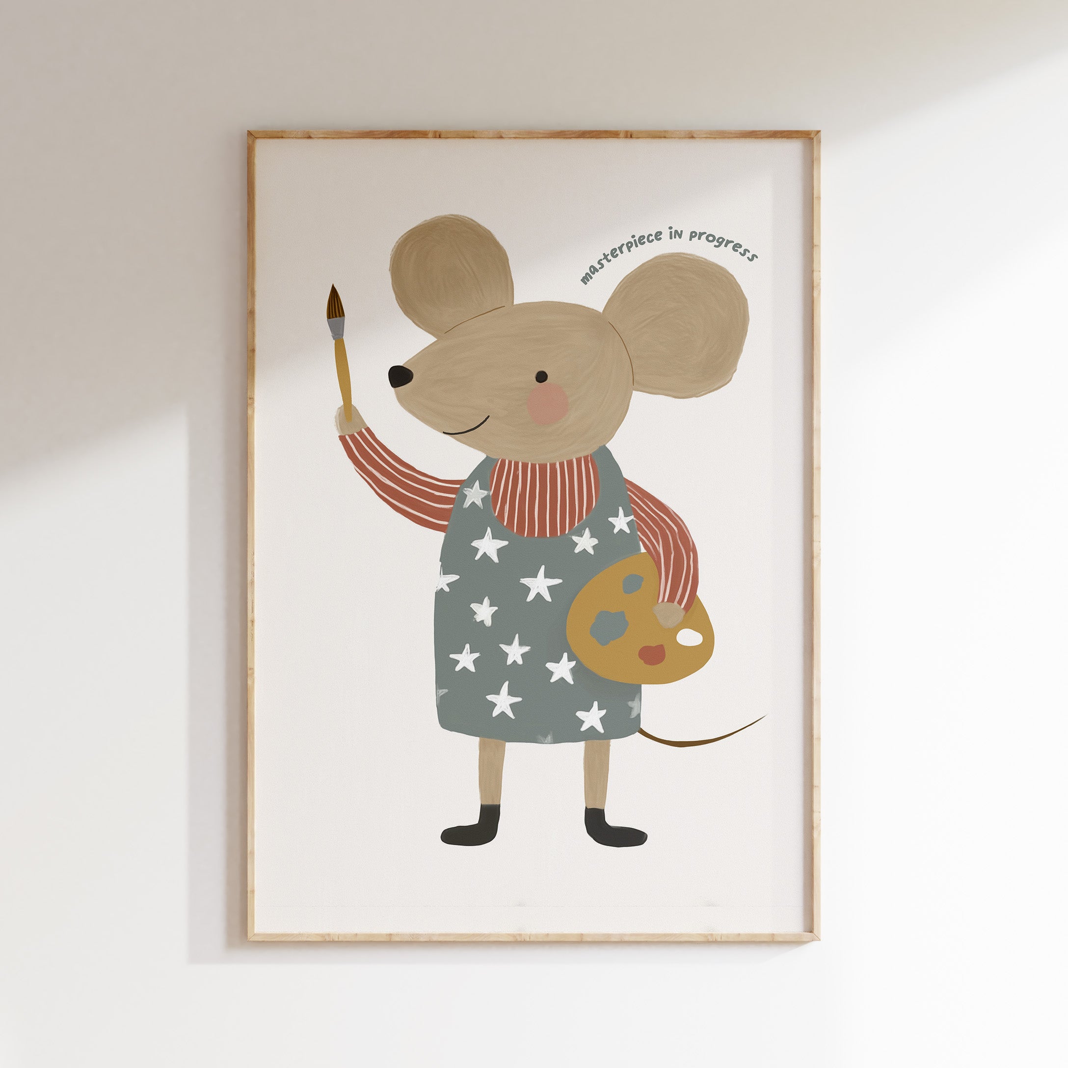 Kinderkamer print - Schilderende muis