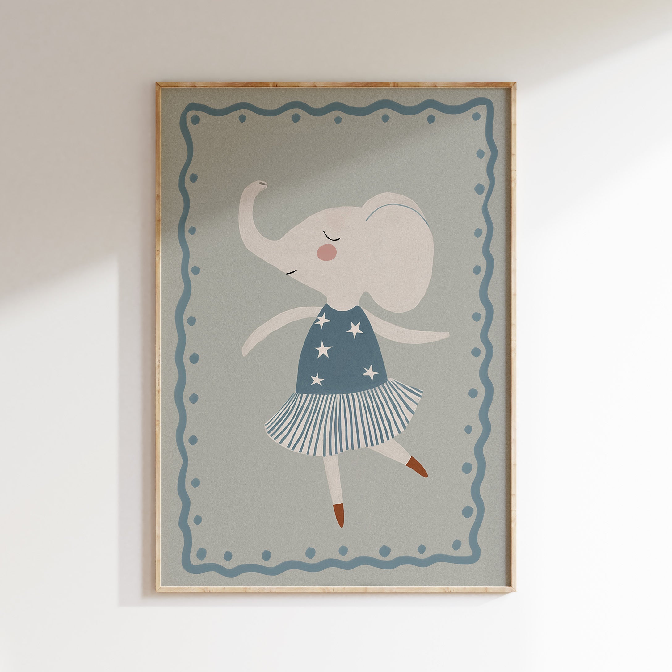 Children's room print - Dancing elephant
