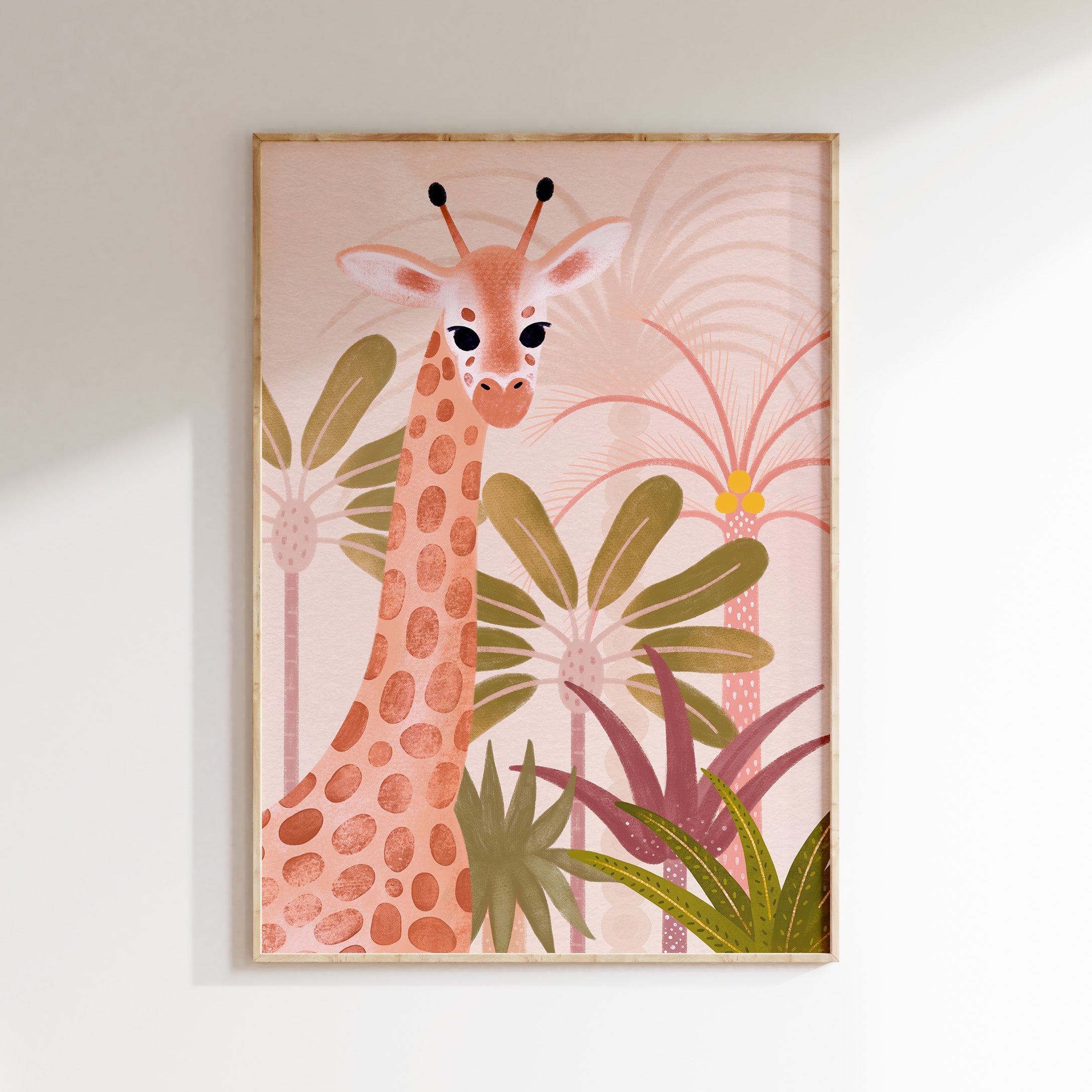 Children's room poster - Giraffe among palm trees | Africa
