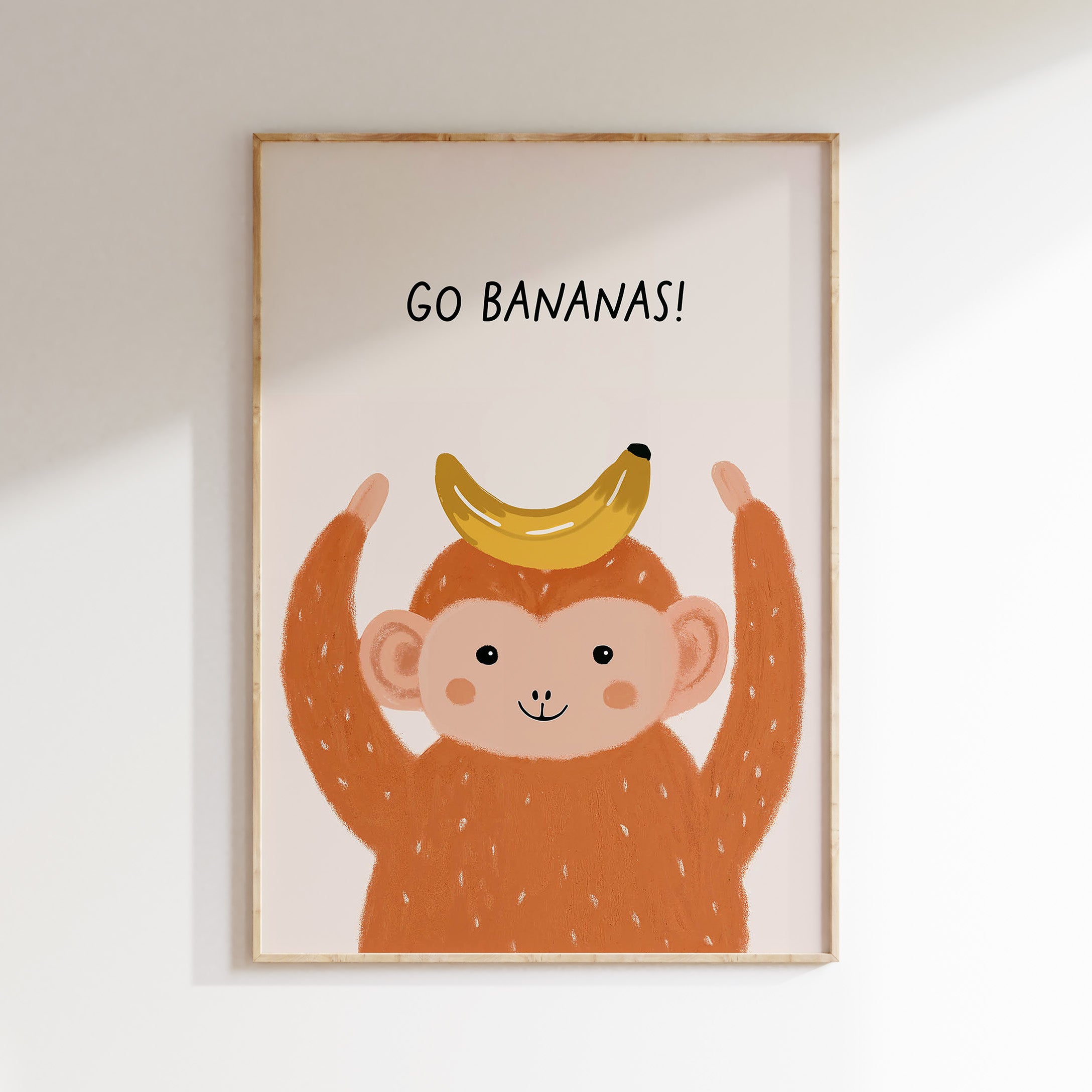 Children's room print - Monkey with banana