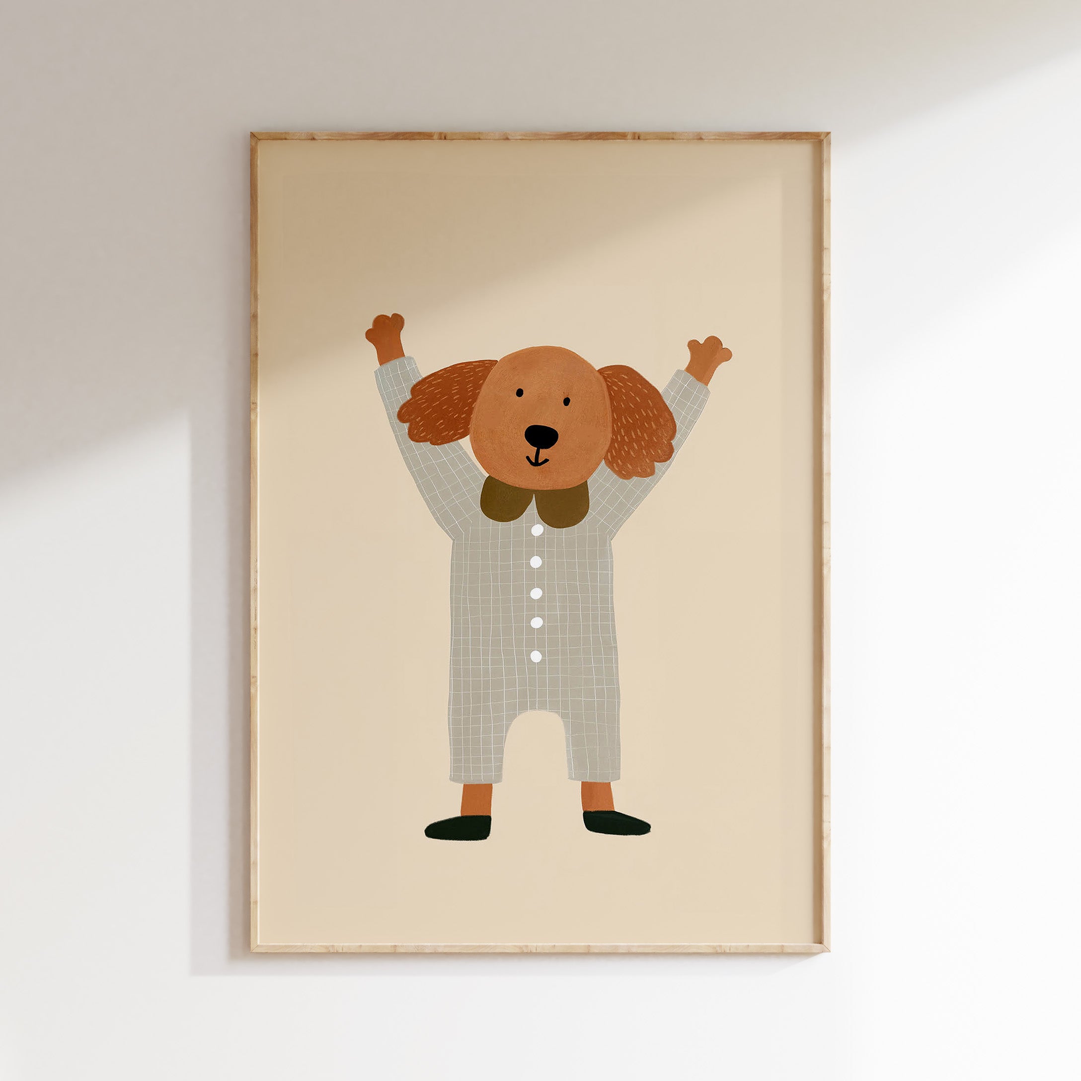 Kinderkamer print - Hond in pyjama