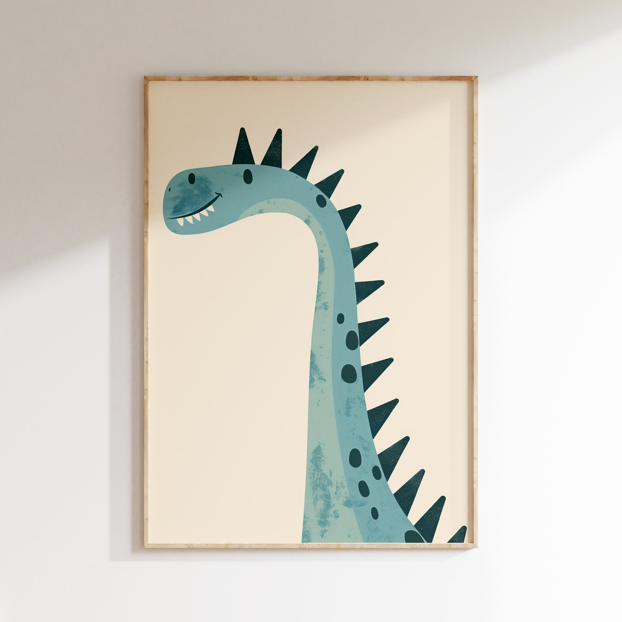 Kinderkamer print - Blije dino