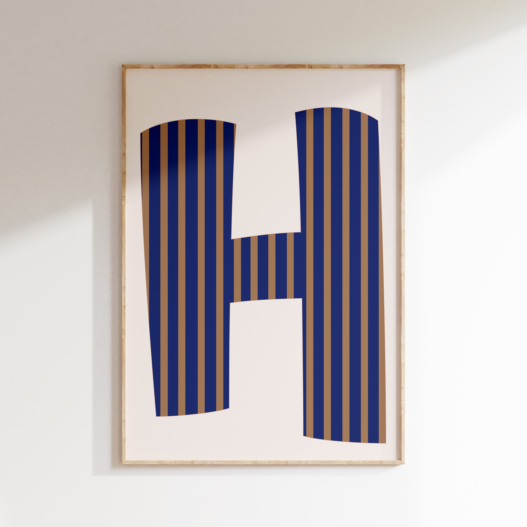 Letterposter Stripes - blauw