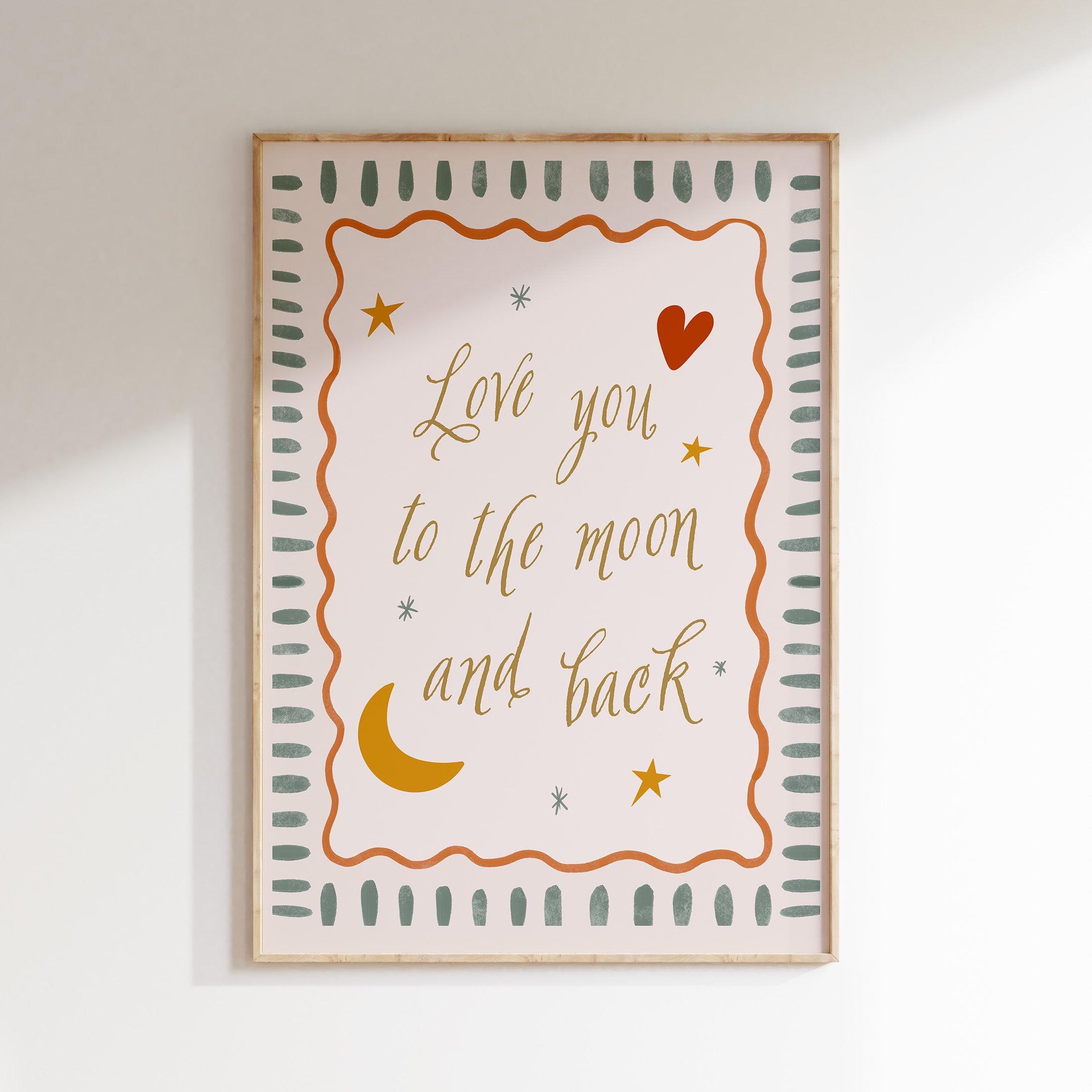 Kinderkamer print - Love you to the moon and back