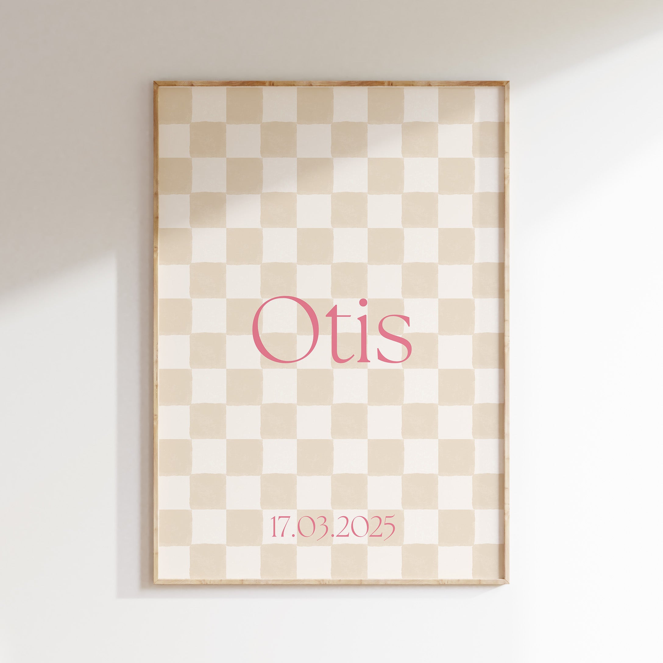 Geboorteposter Ruitje Ruitje | beige