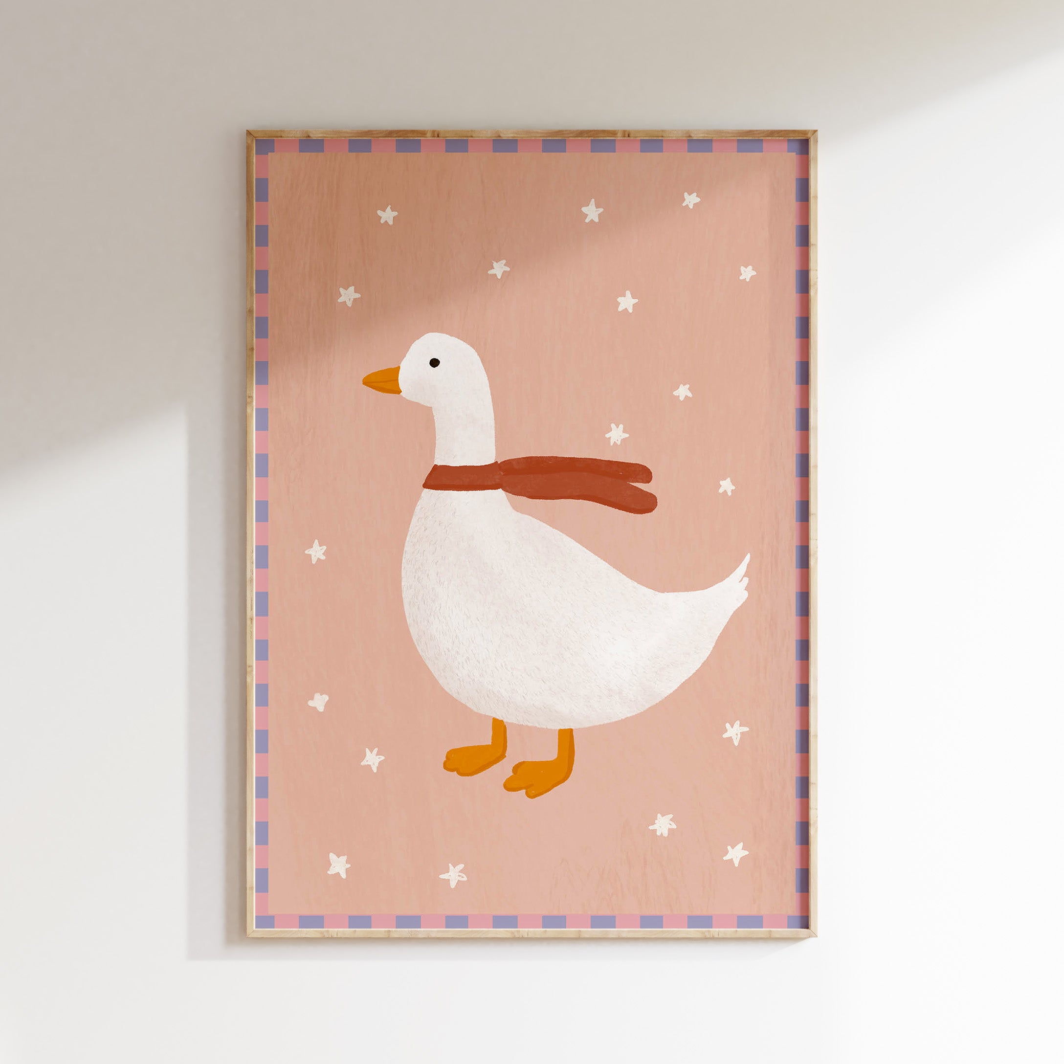 Kinderkamer print - Schattige Gans met Sjaal