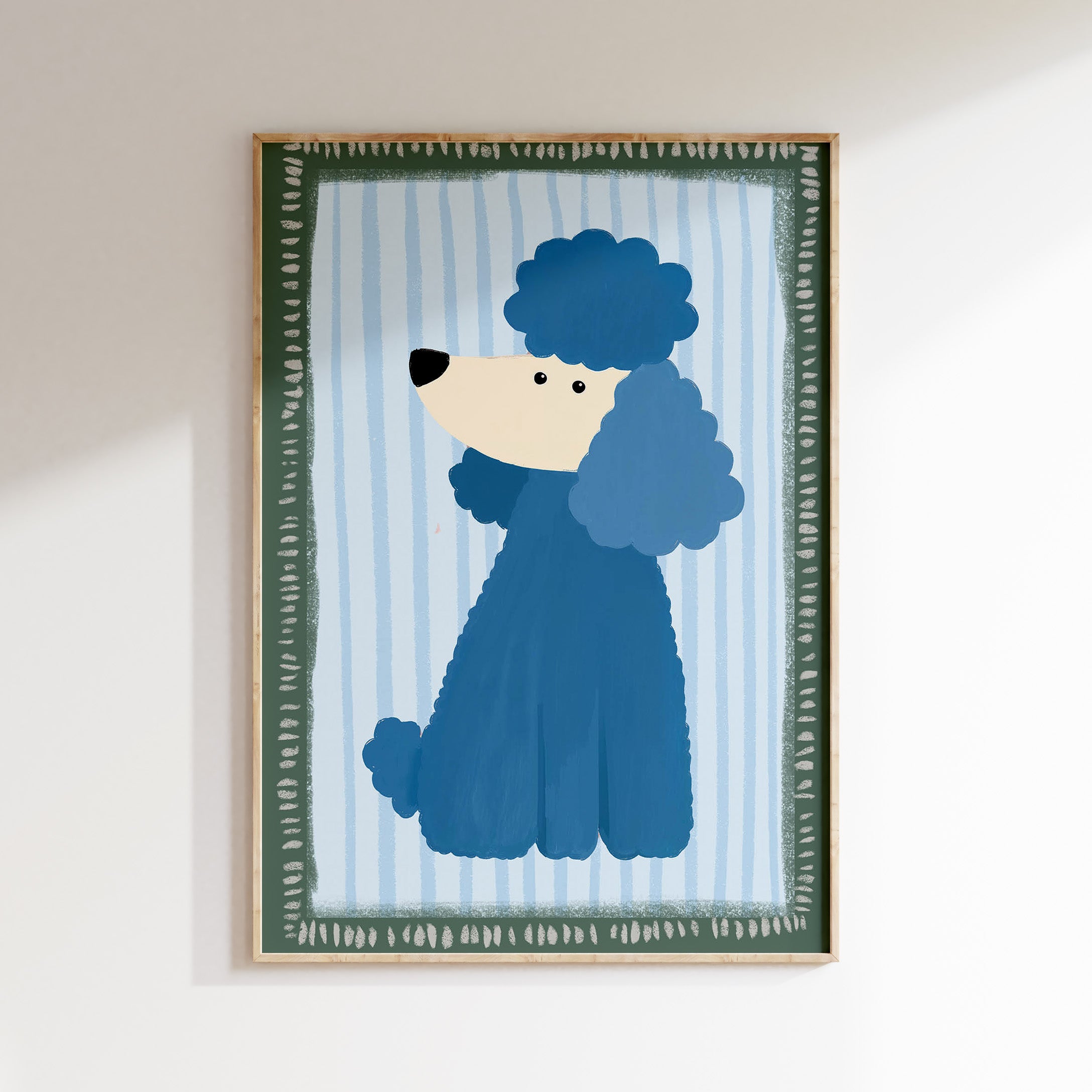 Kinderkamer print - Blue Poodle