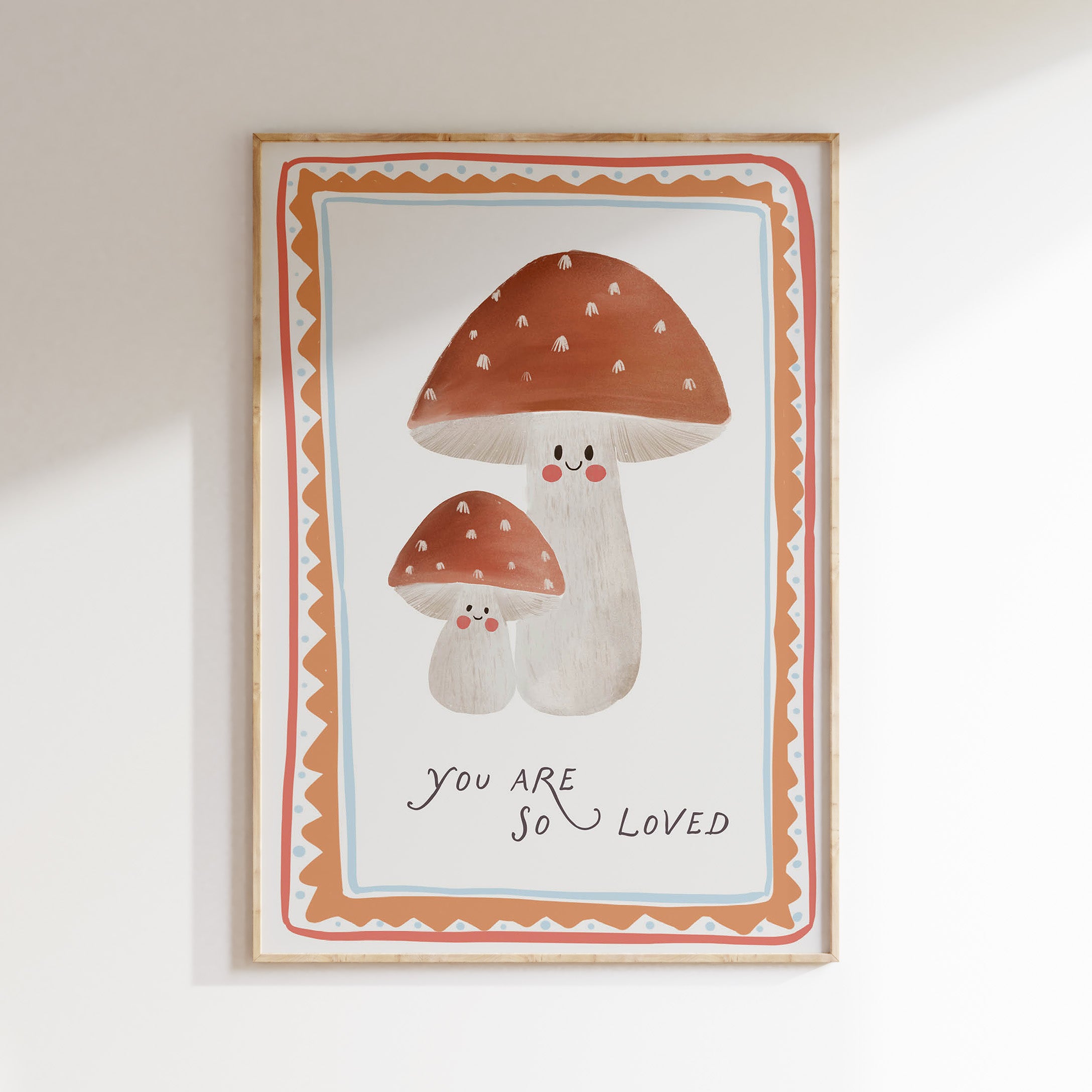 Kinderkamer print – You Are So Loved Paddenstoelen