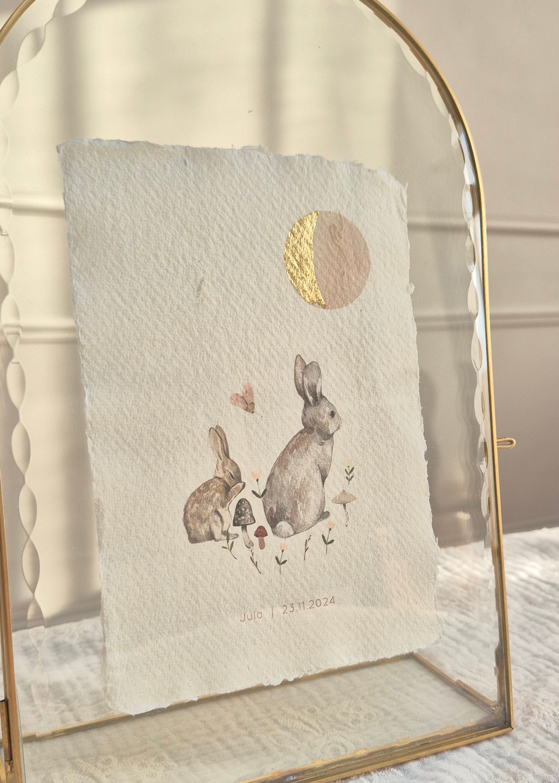 Maanstand poster - Konijntjes