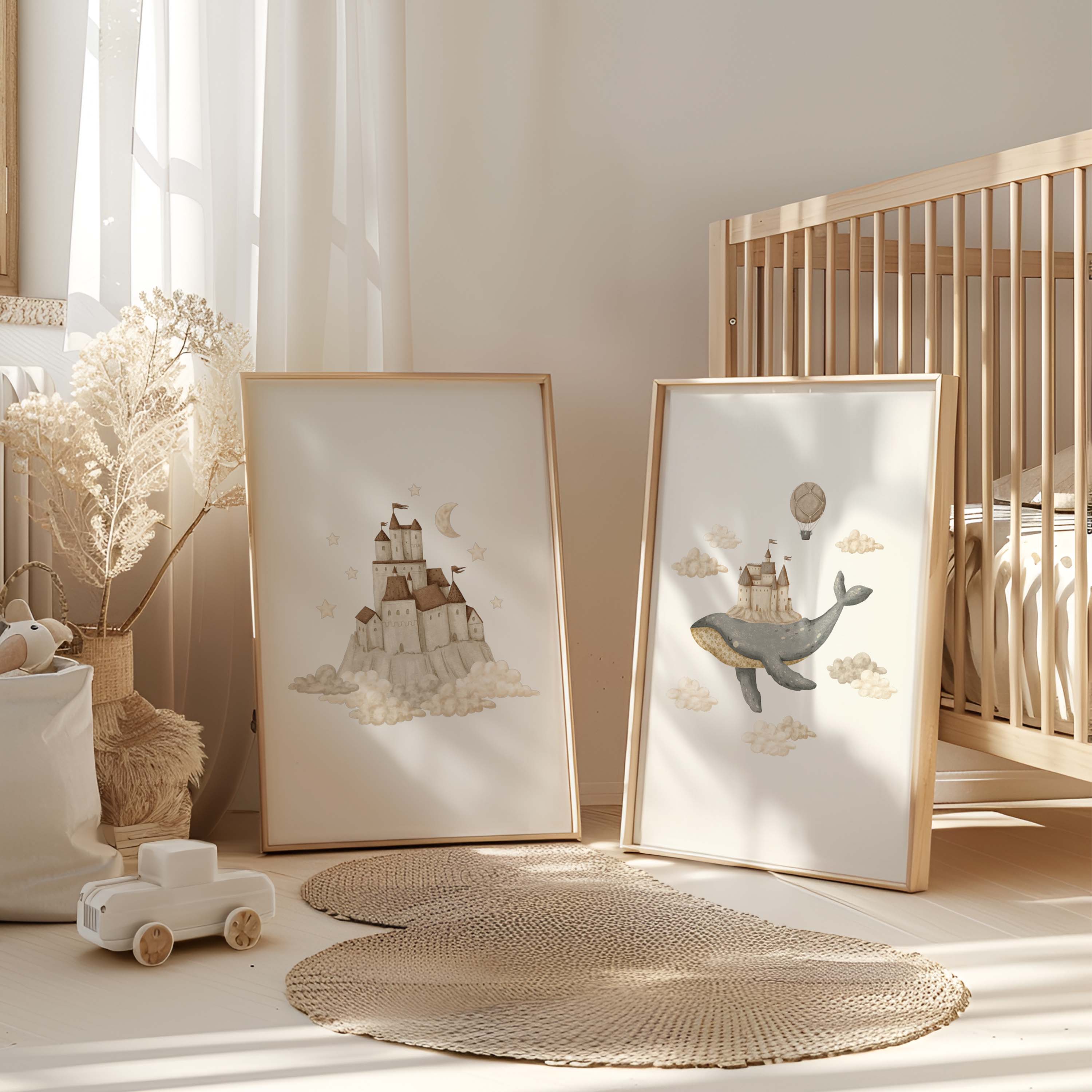 Kinderkamer poster - Walvis met kasteel | Memories of Dreams