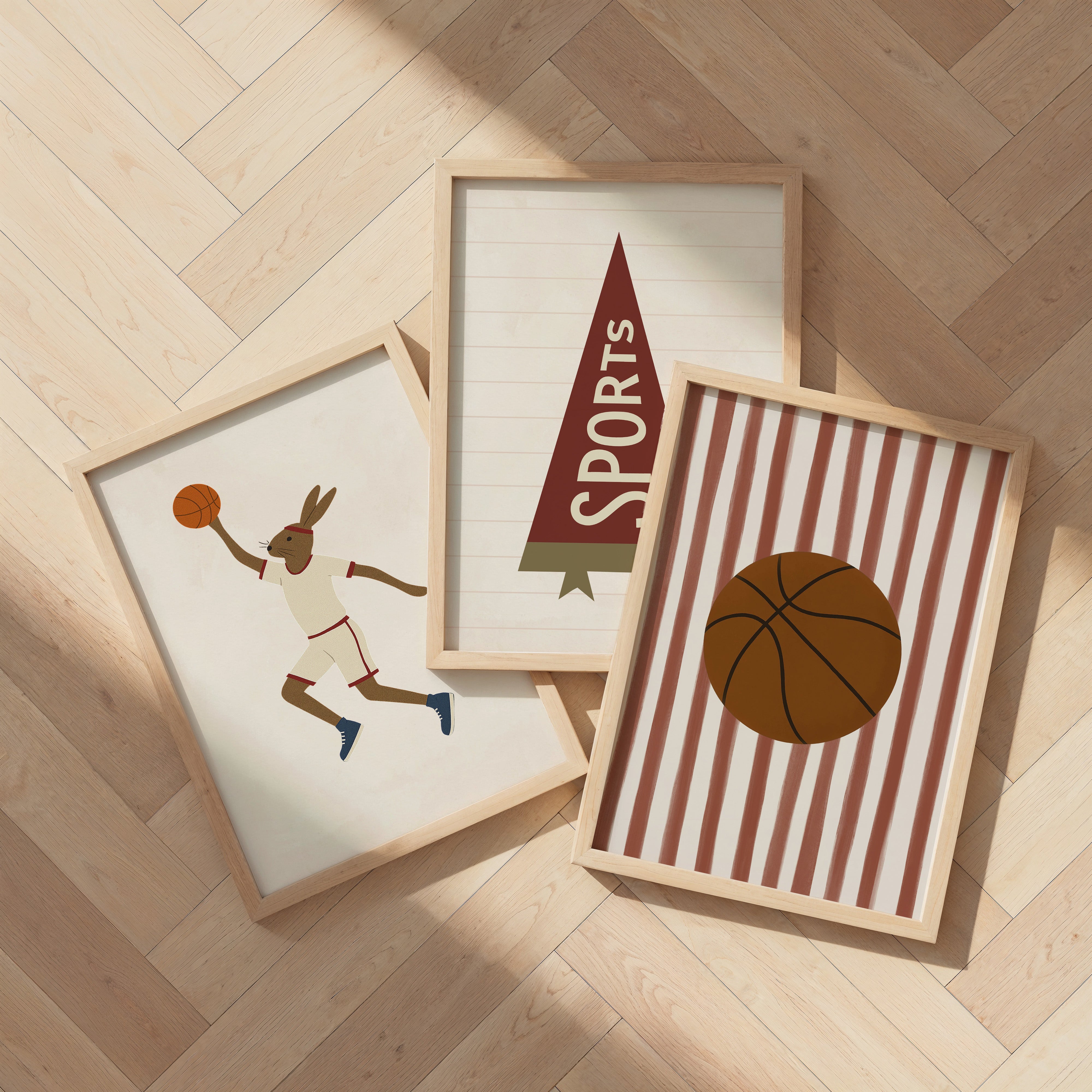 Kinderkamer poster - Basketball Jump Bunny | Sport