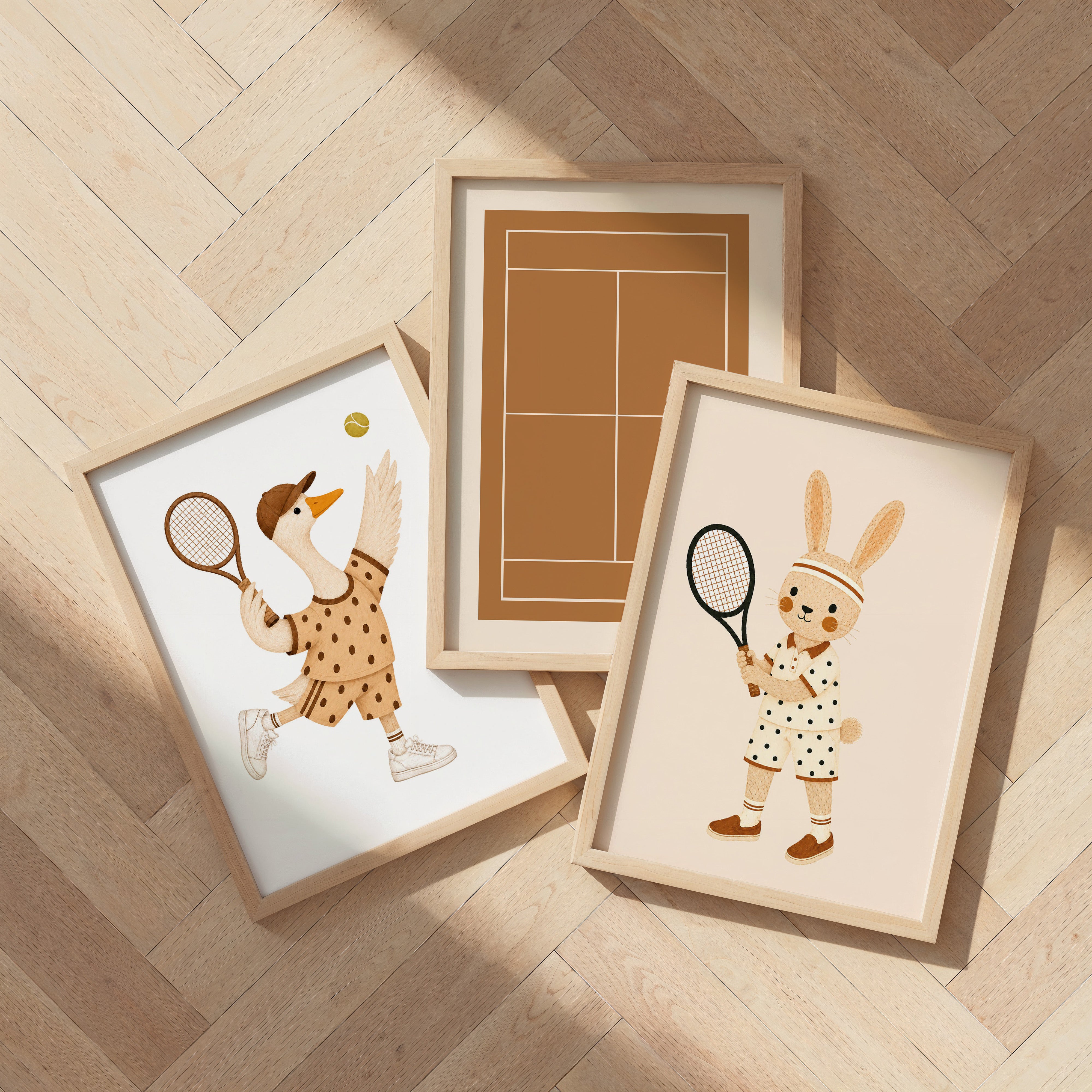 Kinderkamer print - Tennisbaan