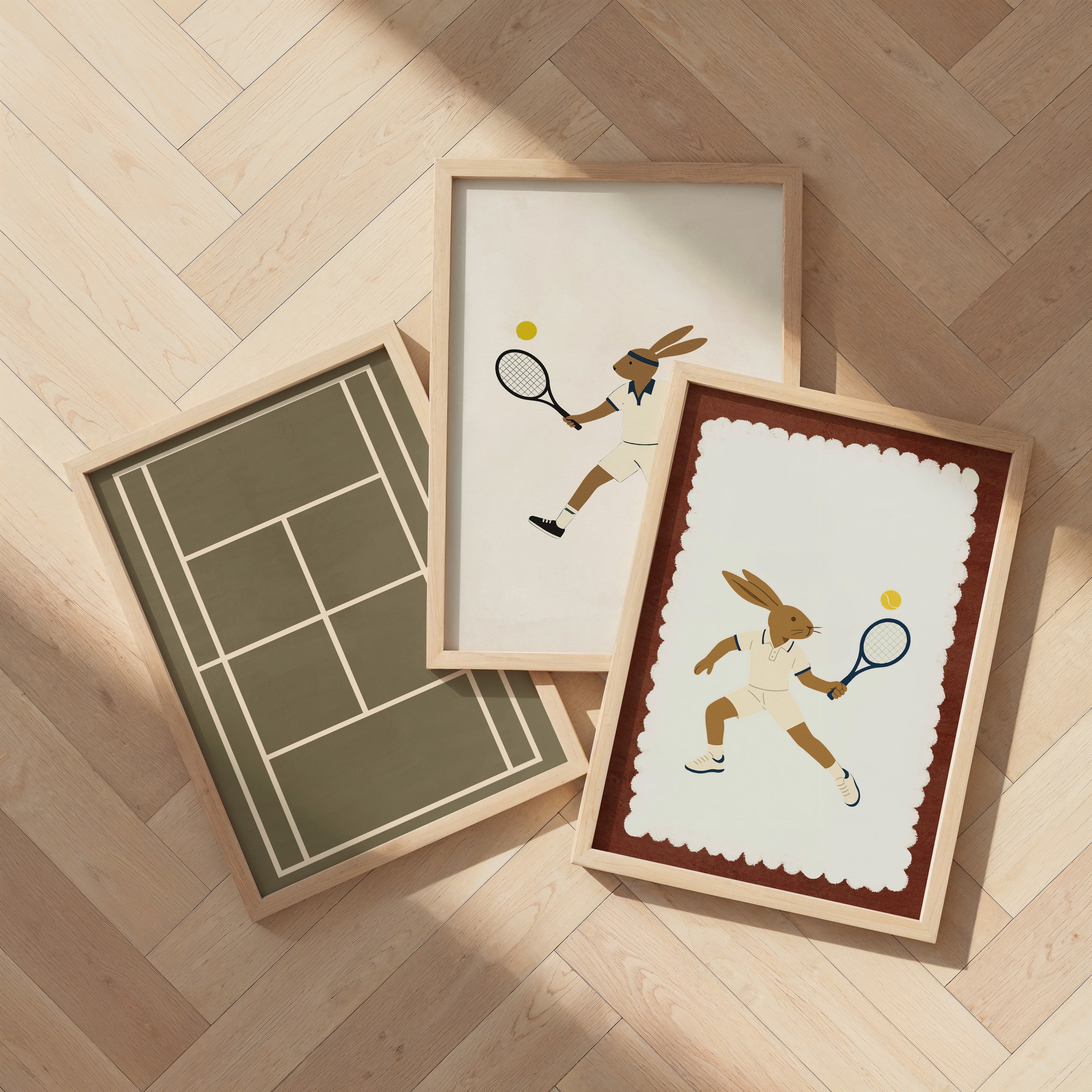 Kinderkamer poster - Tennis Konijn Roodbruin | Sport