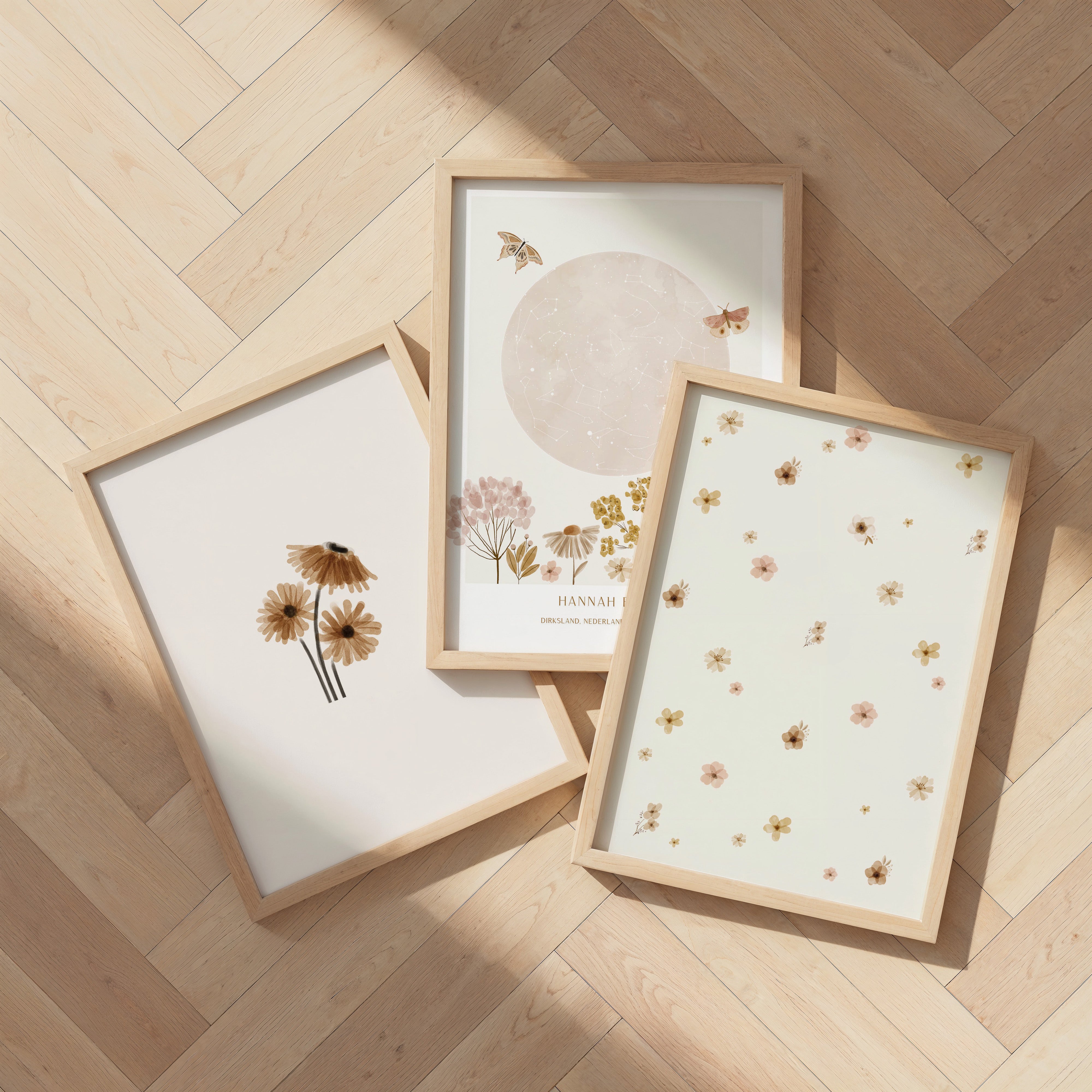 Kinderkamer poster - Vintage Bloem Bruin | Vintage Garden