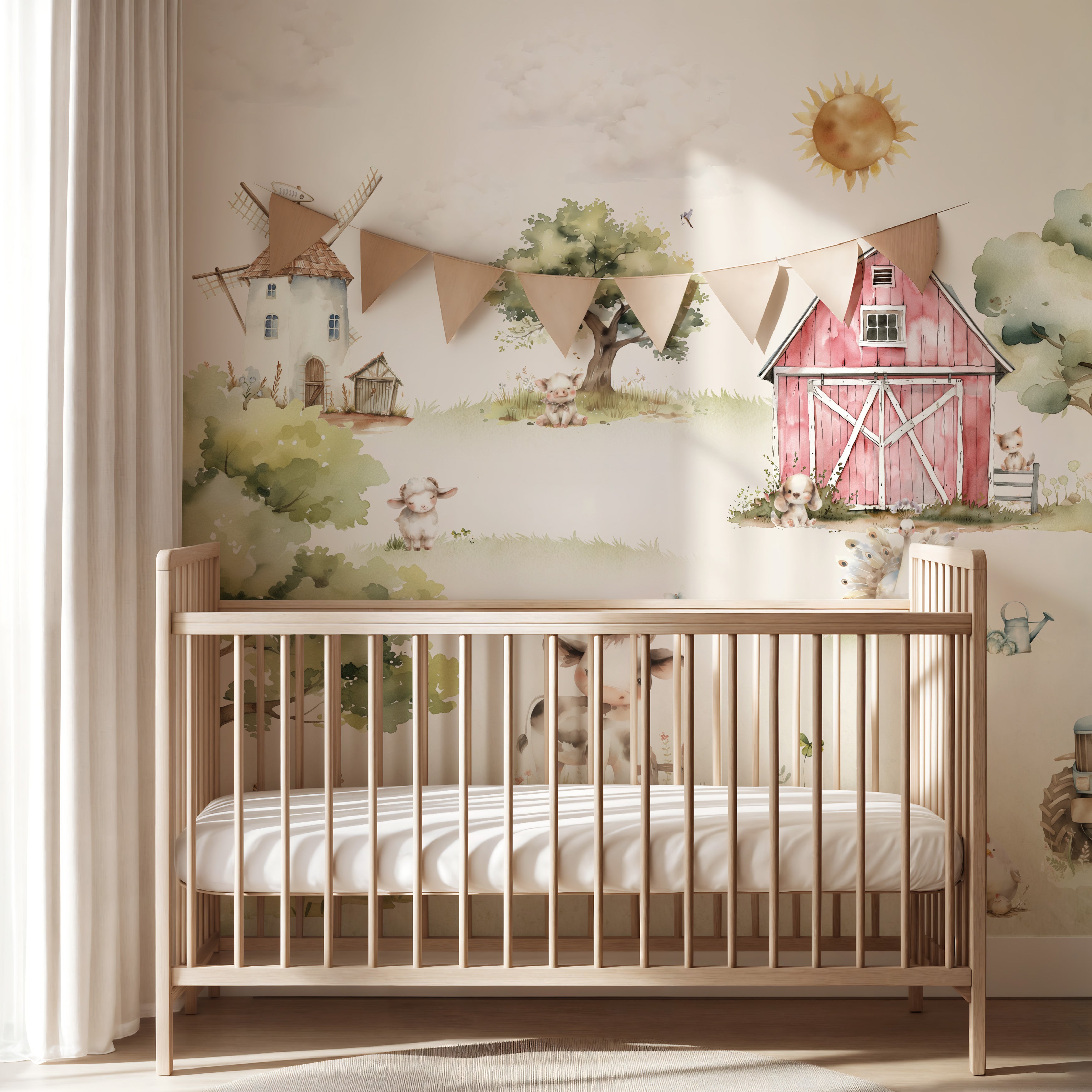 Collage behang Boerderij