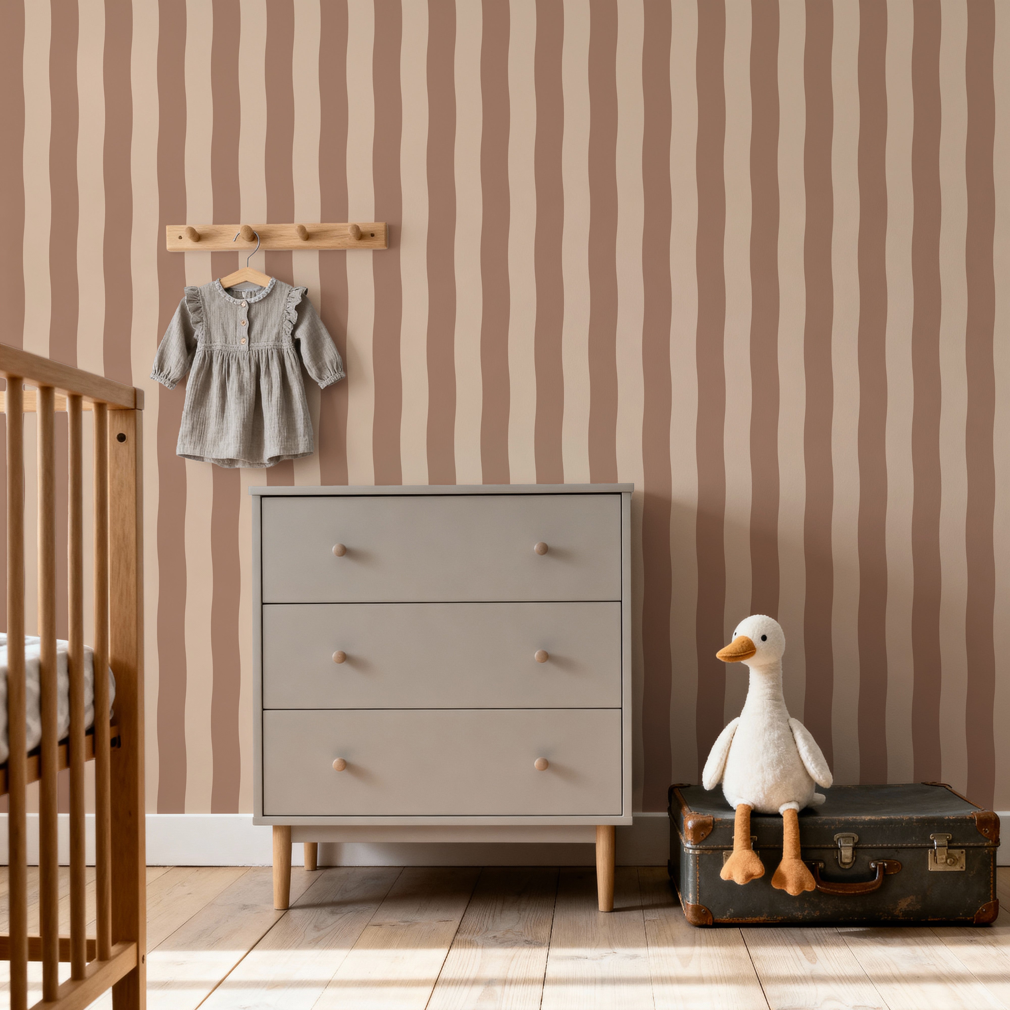 Wallpaper Wavy Stripes - biscuit