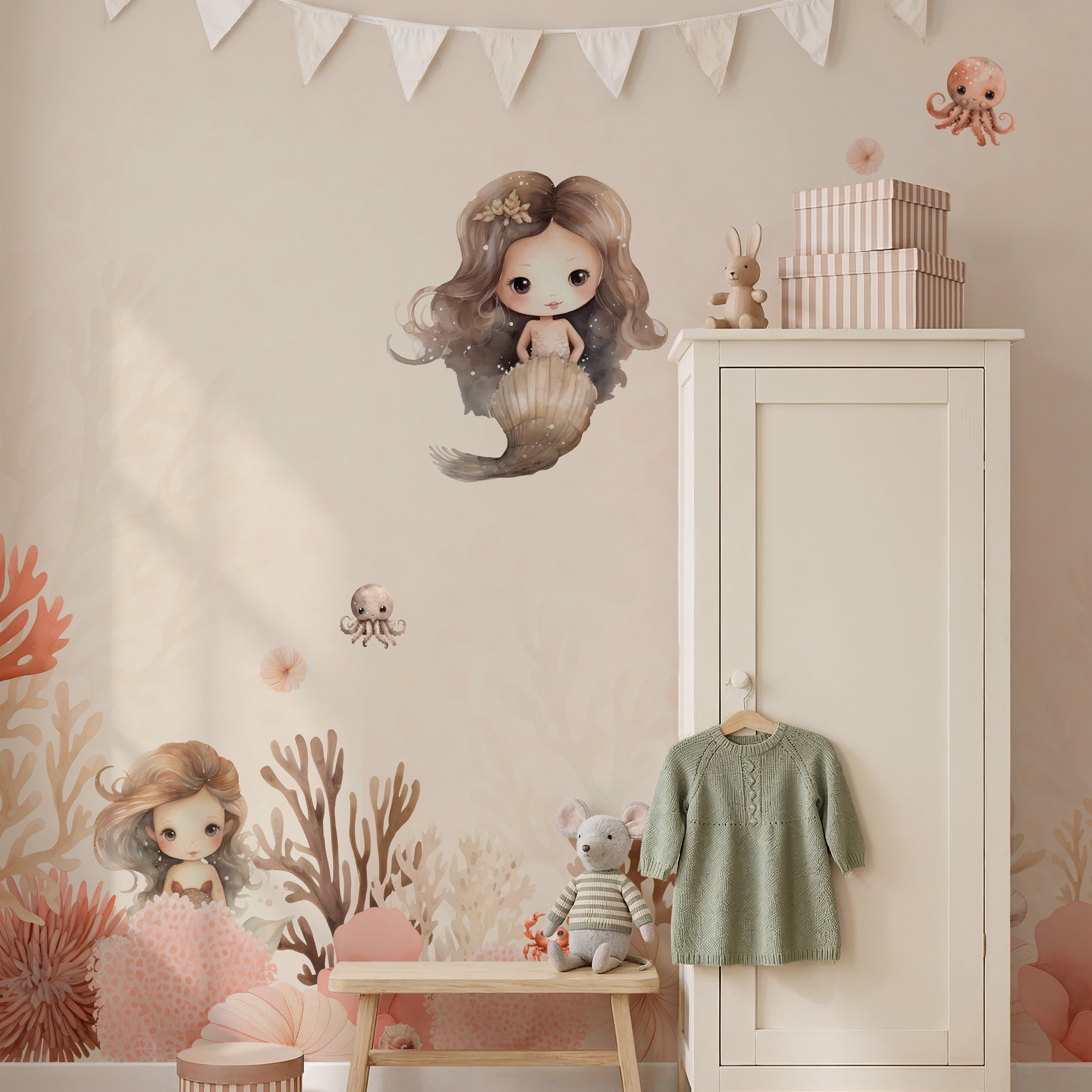 Collage wallpaper Jungle - brown