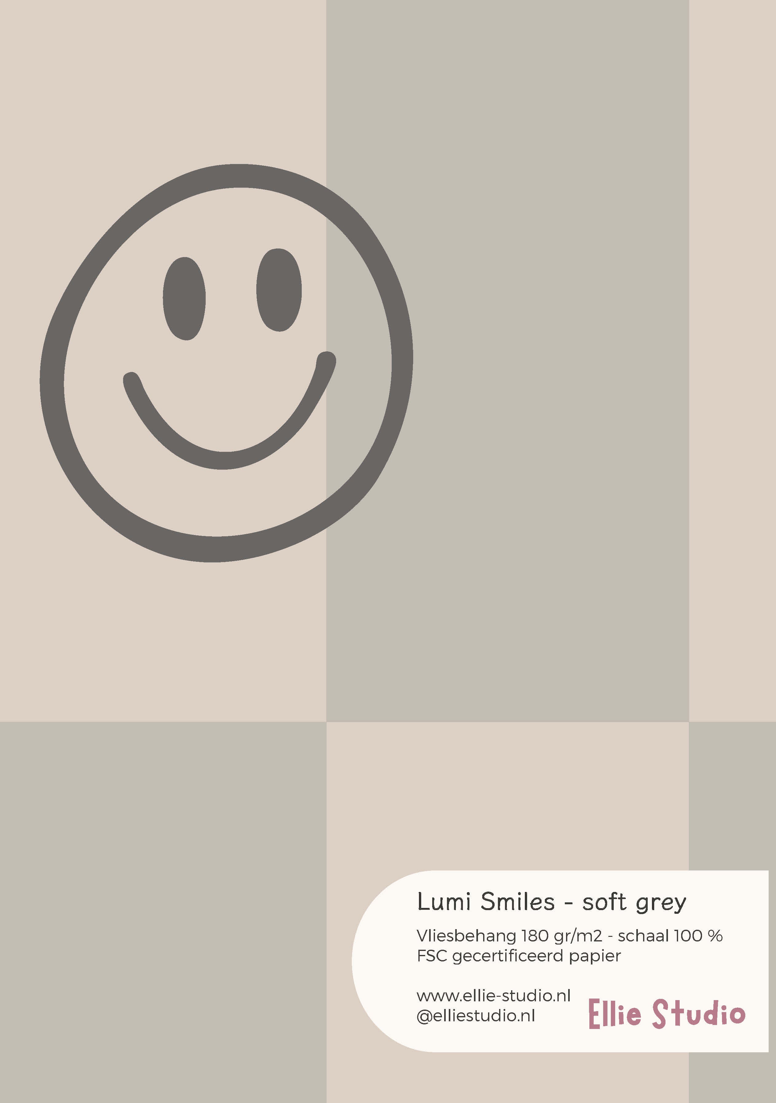 Wallpaper sample Lumi Smiles - soft gray