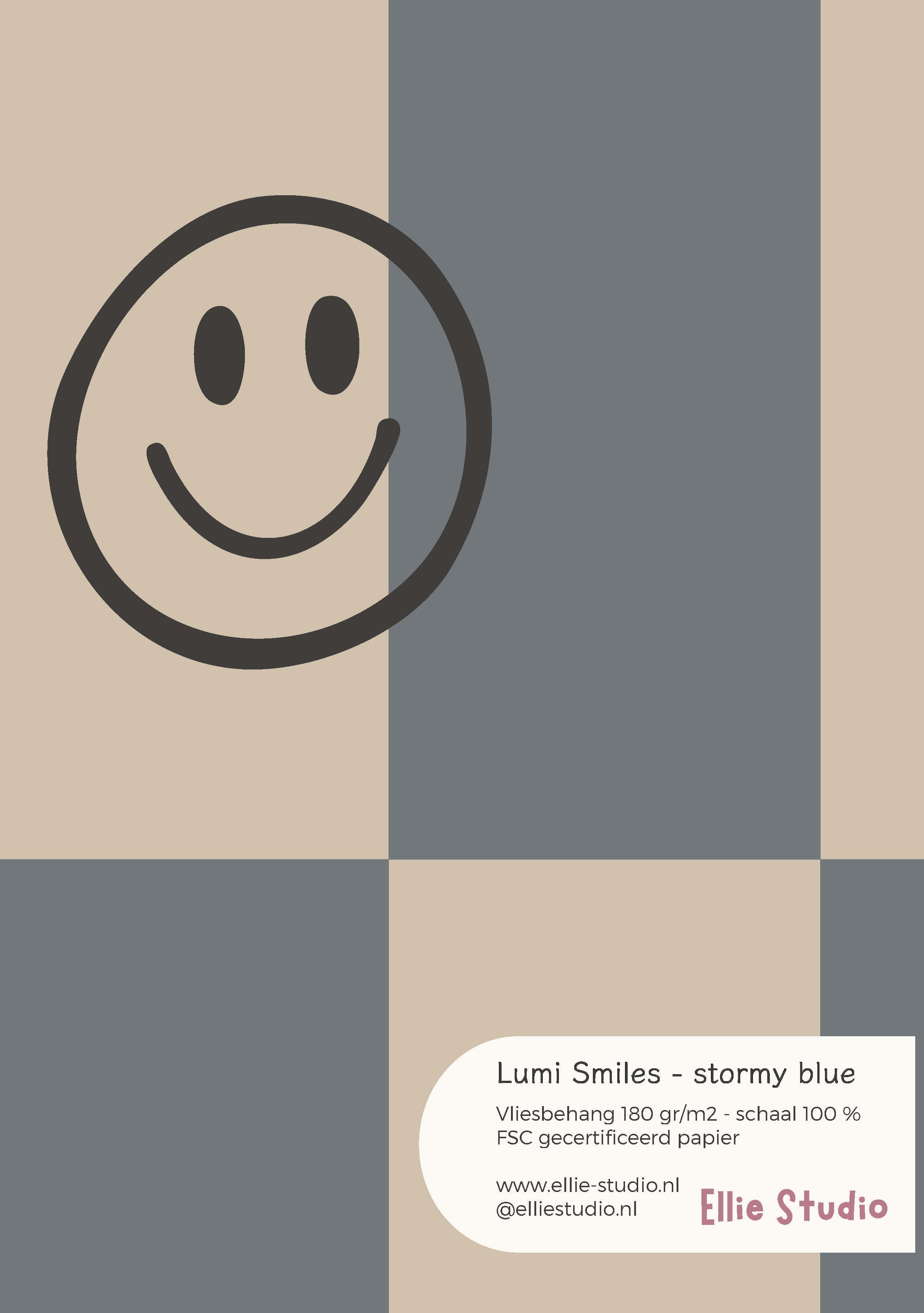 Behangstaal Lumi Smiles - stormy blue