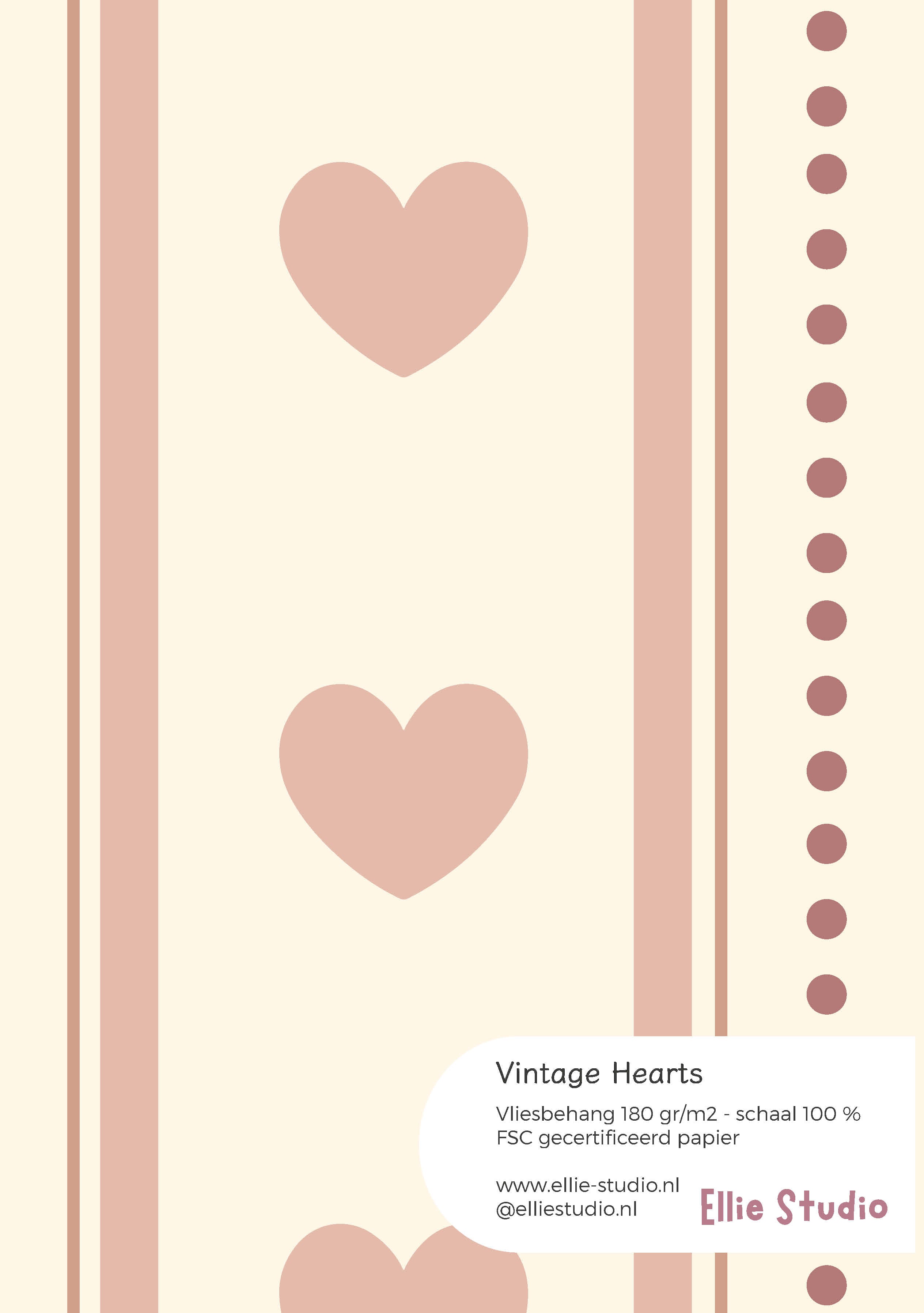 Wallpaper sample Vintage Hearts