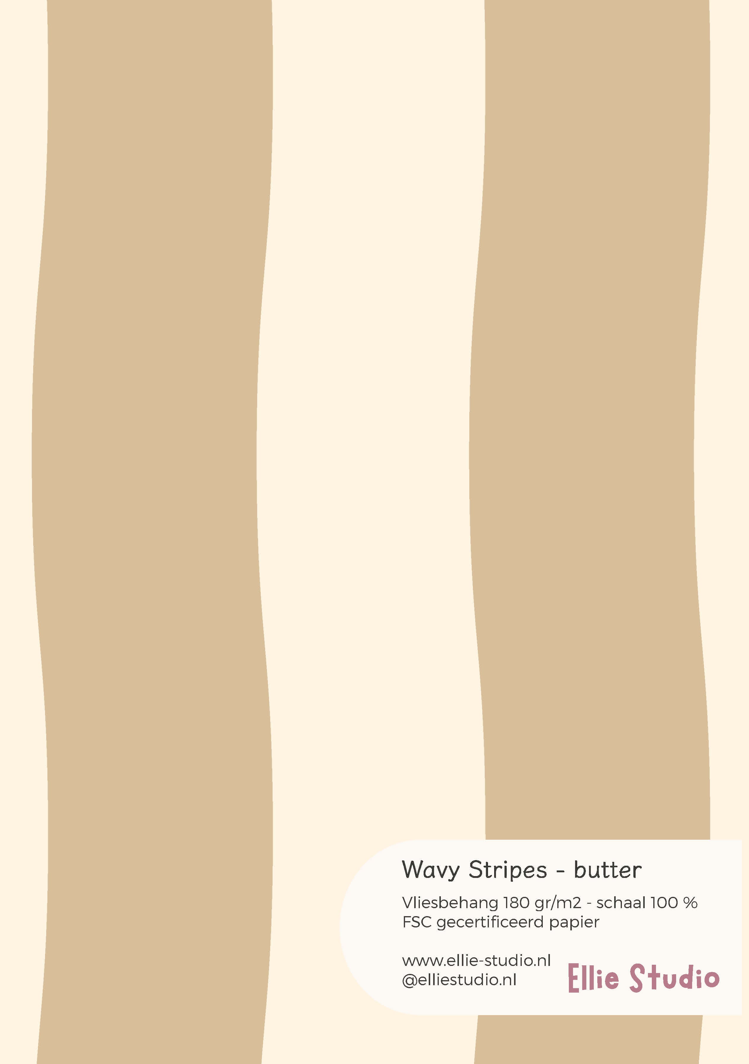 Wallpaper sample Wavy Stripes - butter