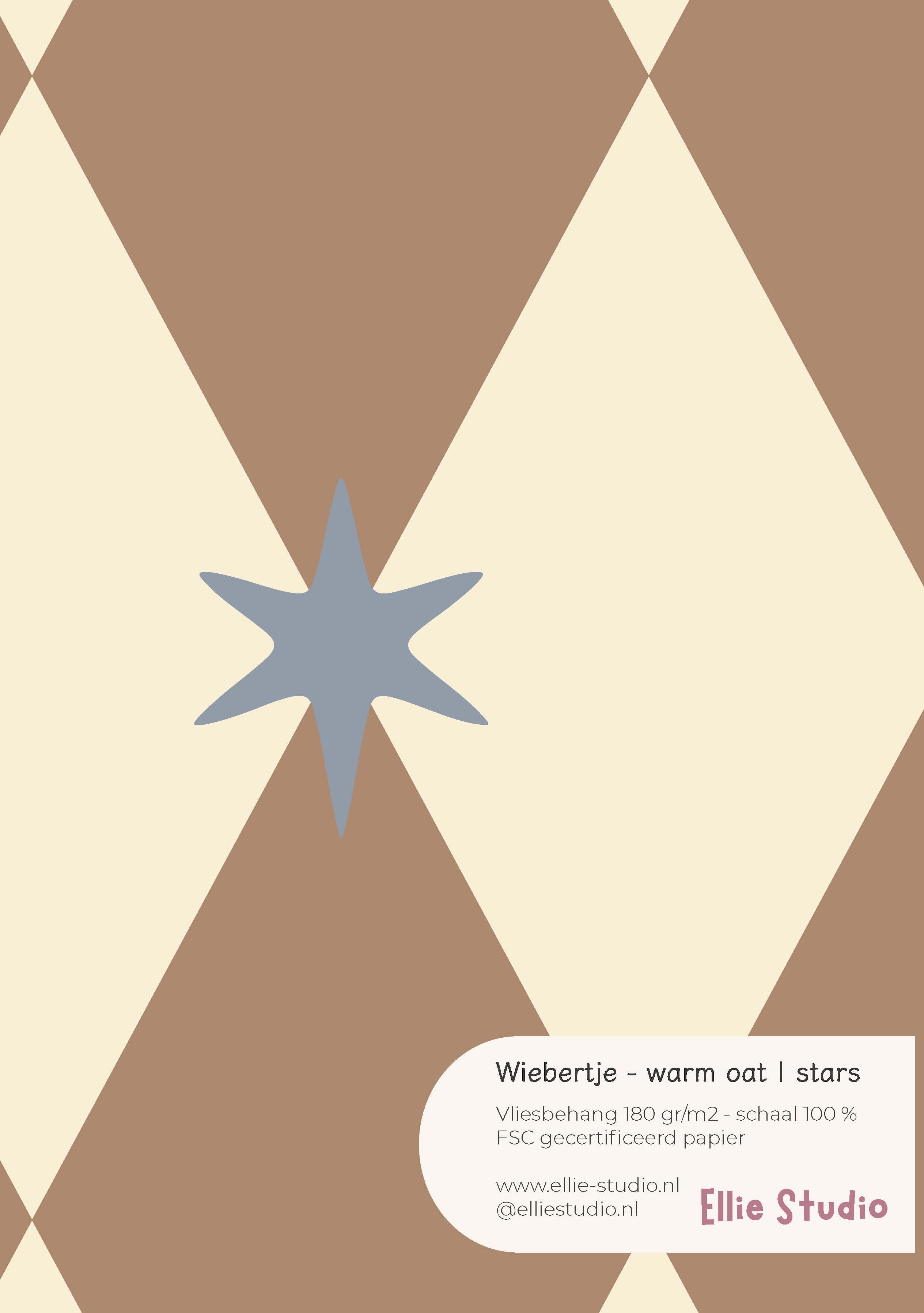Behangstaal Wiebertje - warm oat | stars
