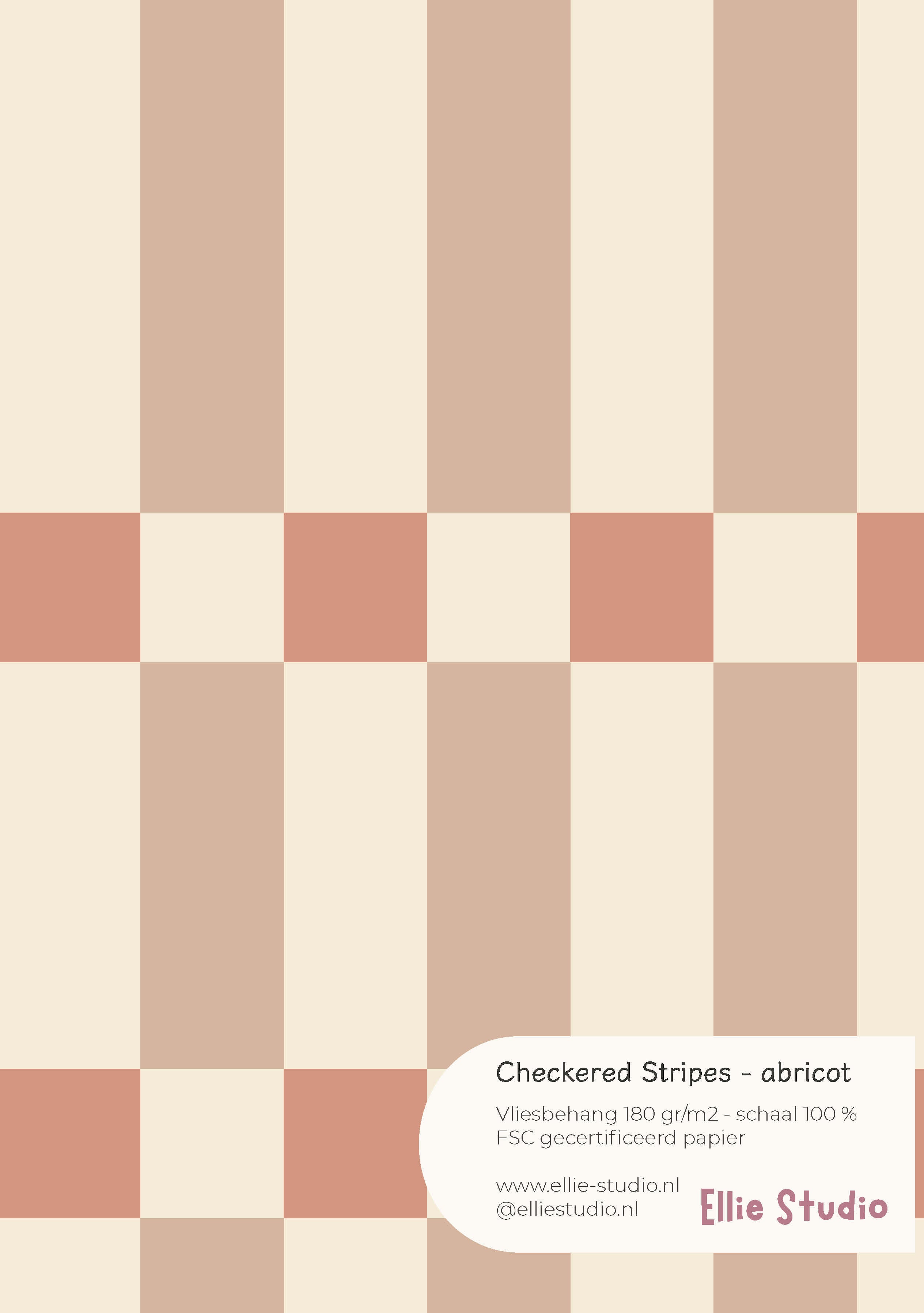 Behangstaal Checkered Stripes - abricot