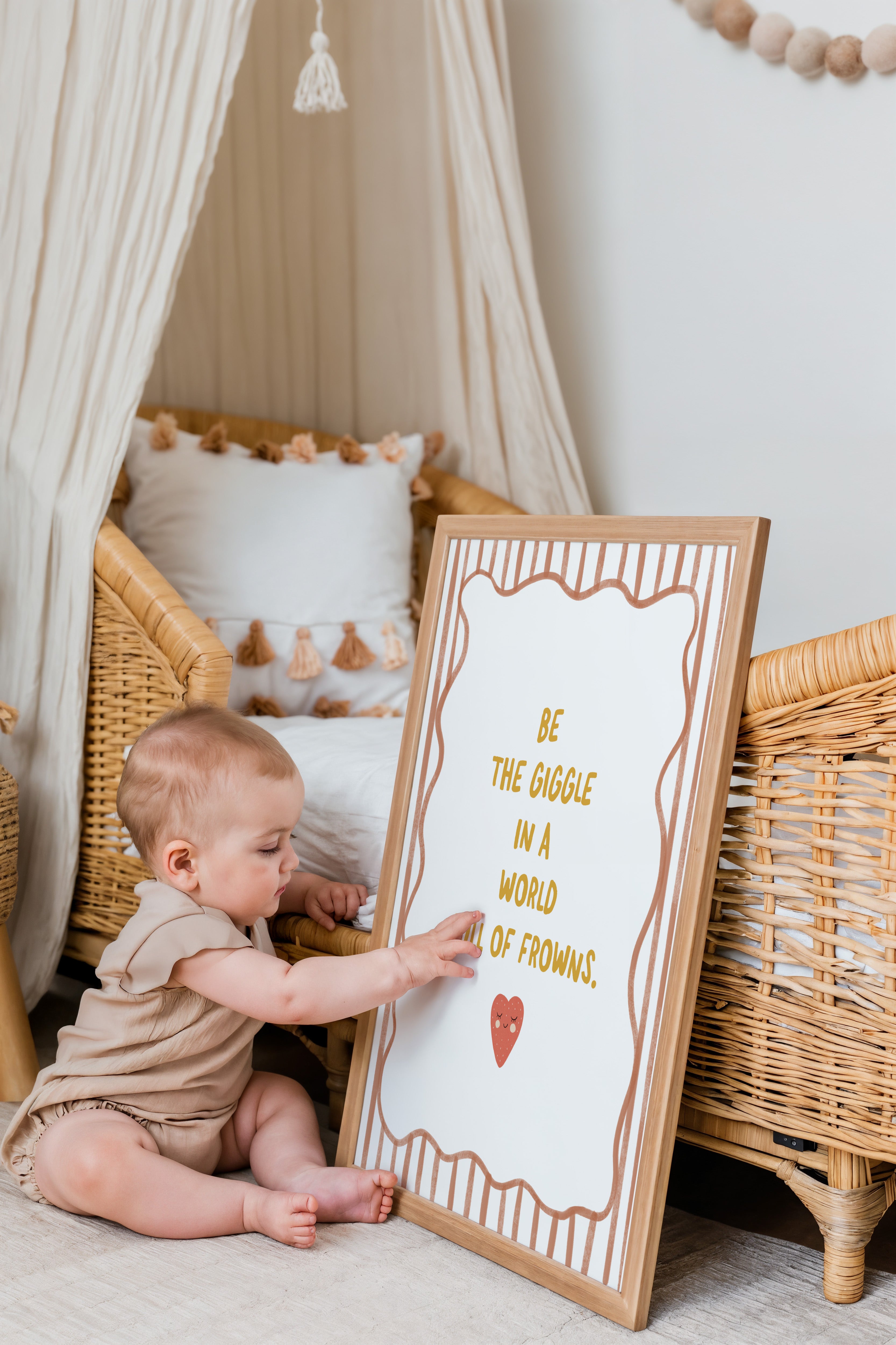 Kinderkamer print - Be The Giggle - Terracotta