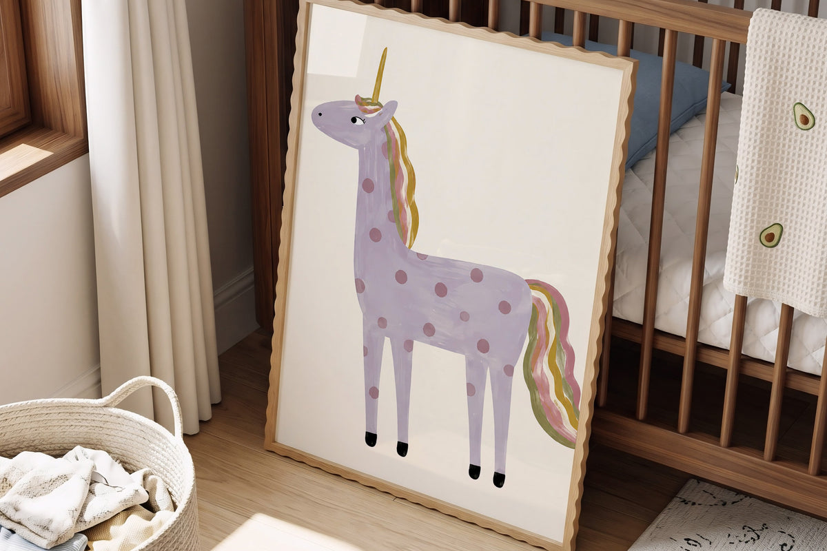 Kinderkamer print - Unicorn lila
