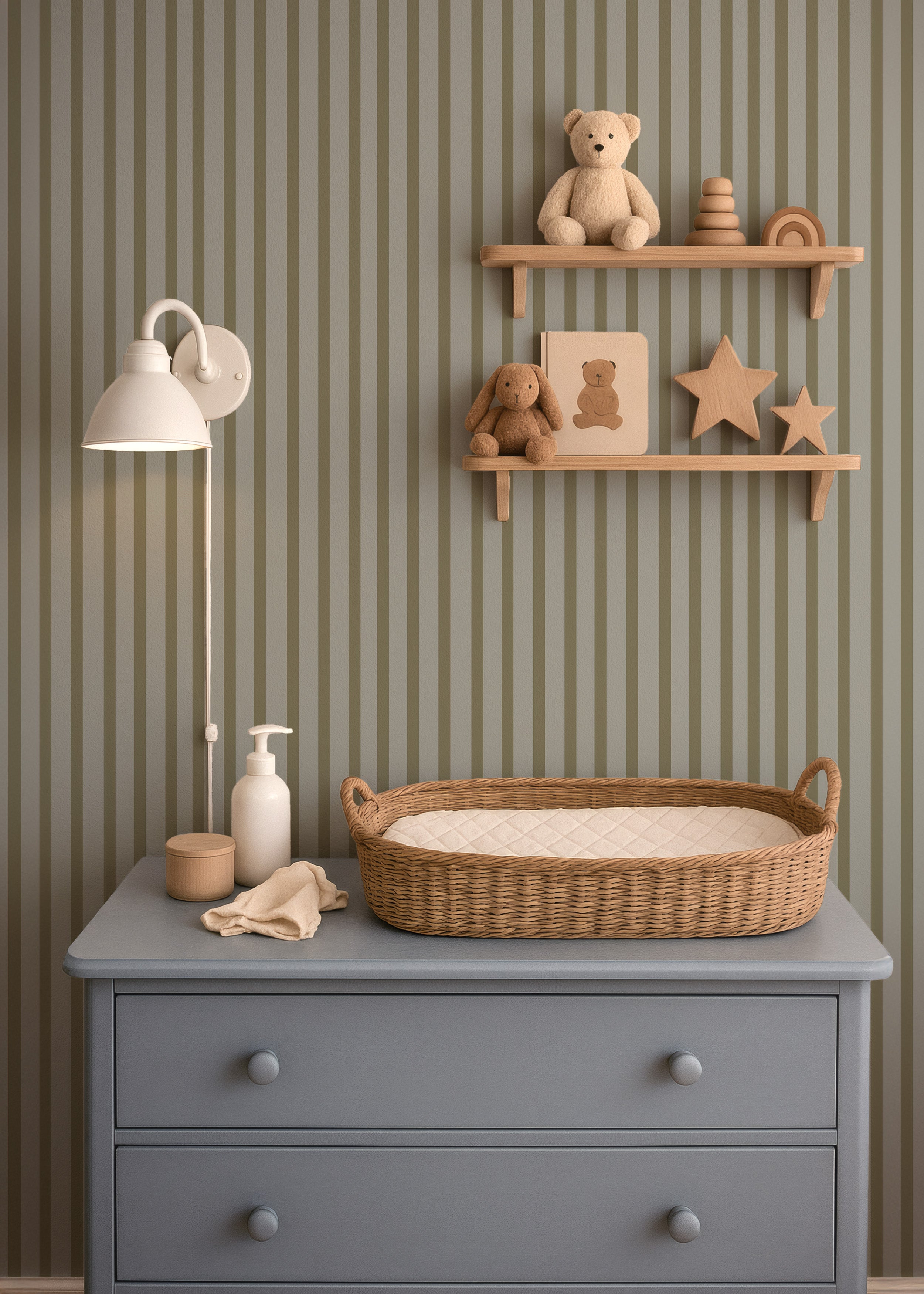 Behang Stripes - groen