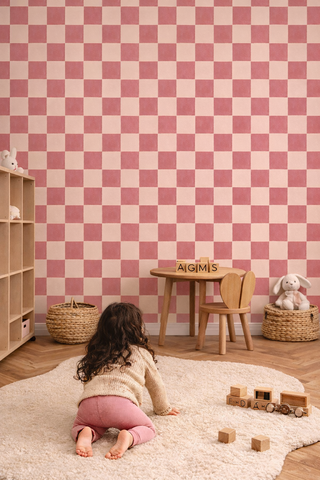 Wallpaper Checkered Checkered - denim