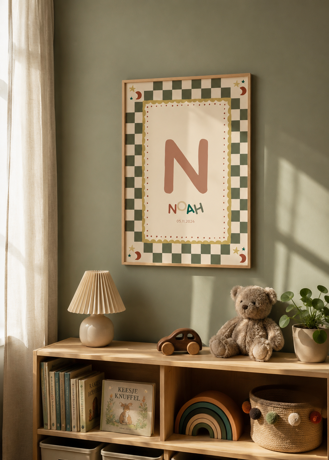 Name poster Fur & Happy - green