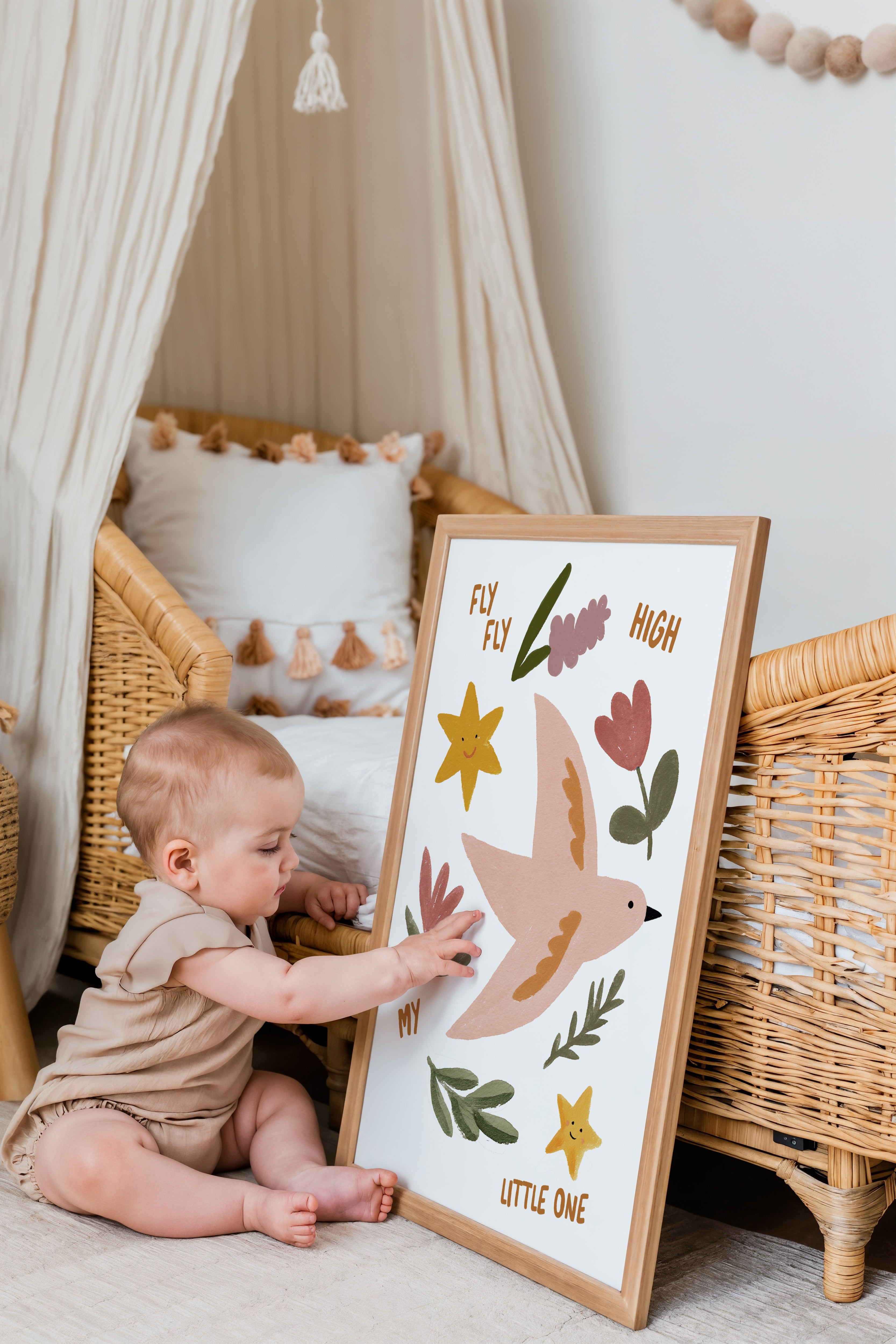 Children's room print - Bird “Fly Fly High My Little One”