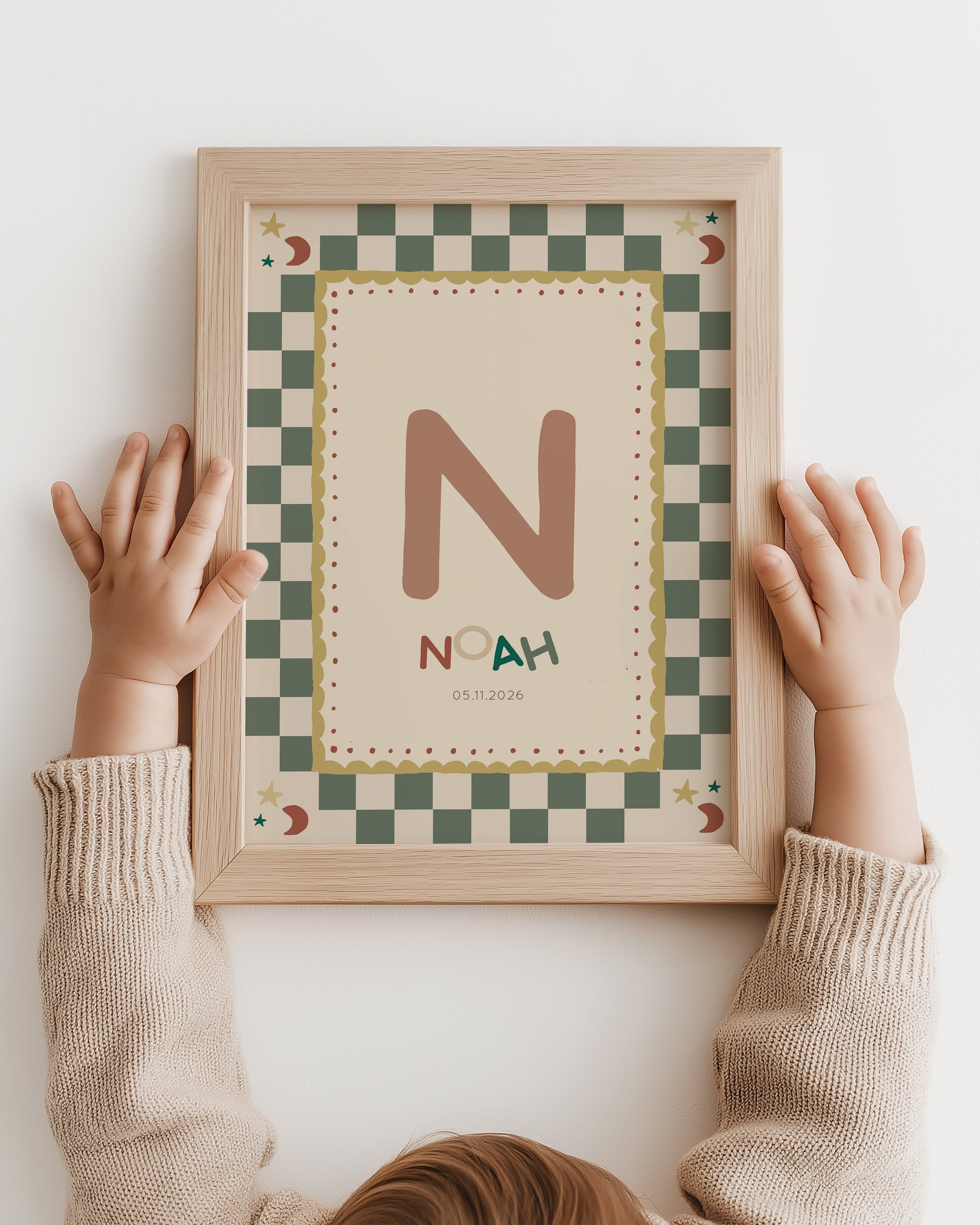 Name poster Fur & Happy - green