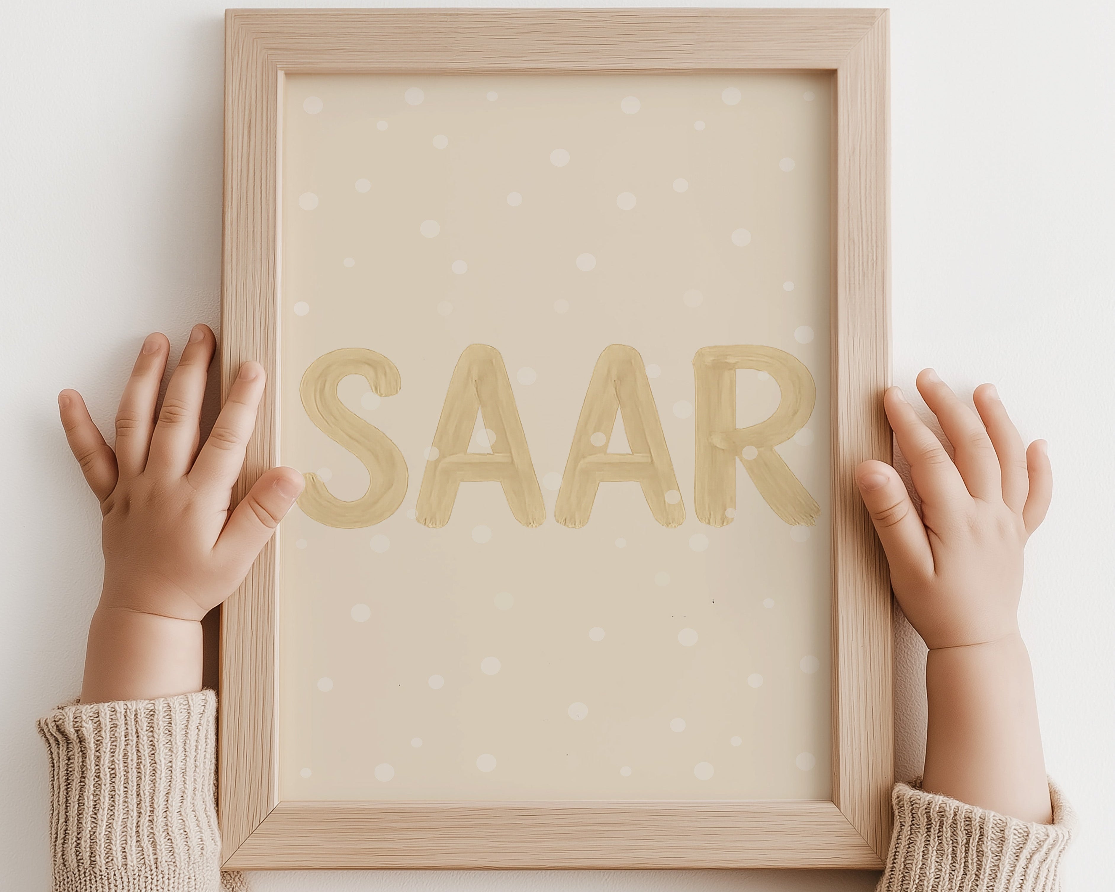 Name poster Dot fun - beige