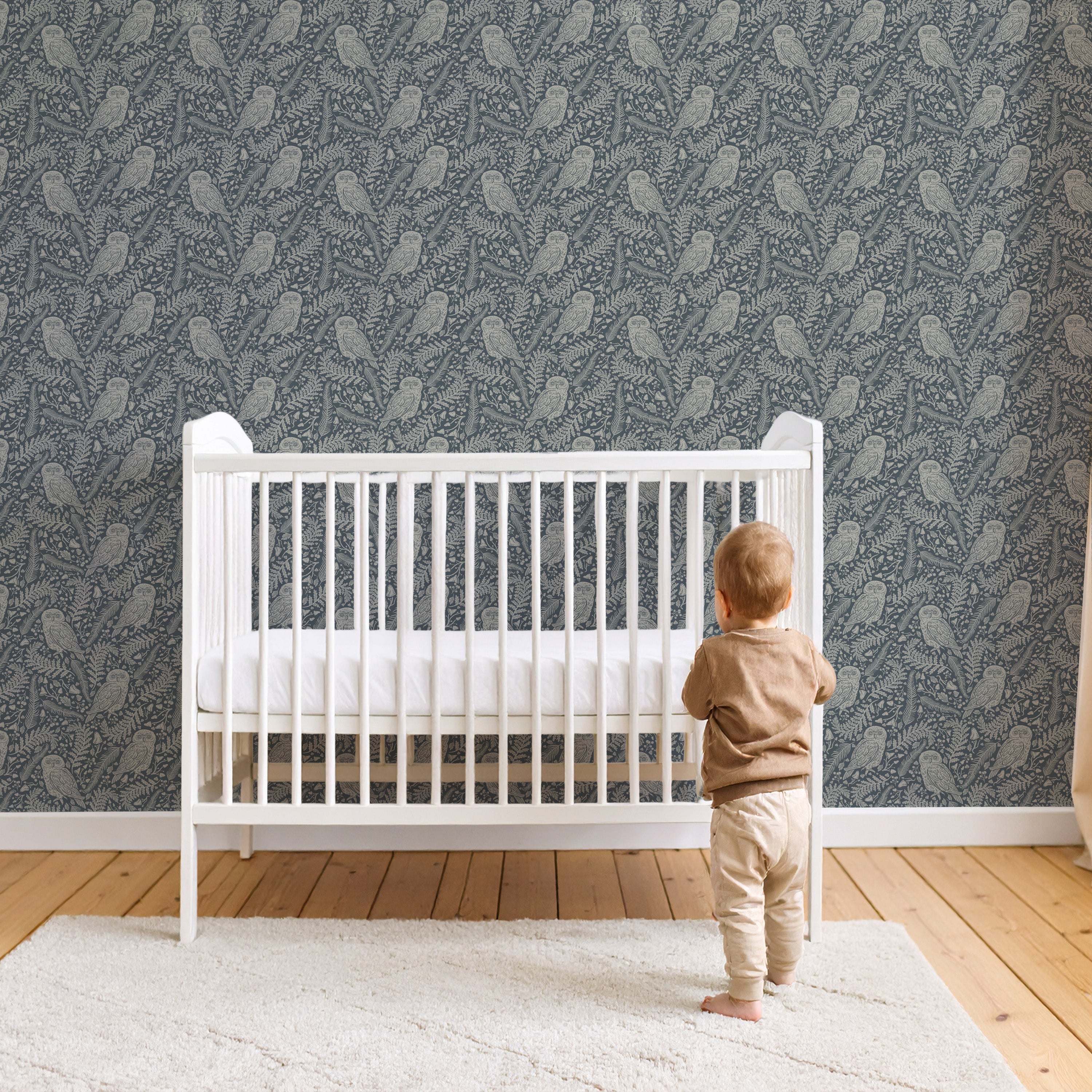 Whispering Woods Wallpaper - blue