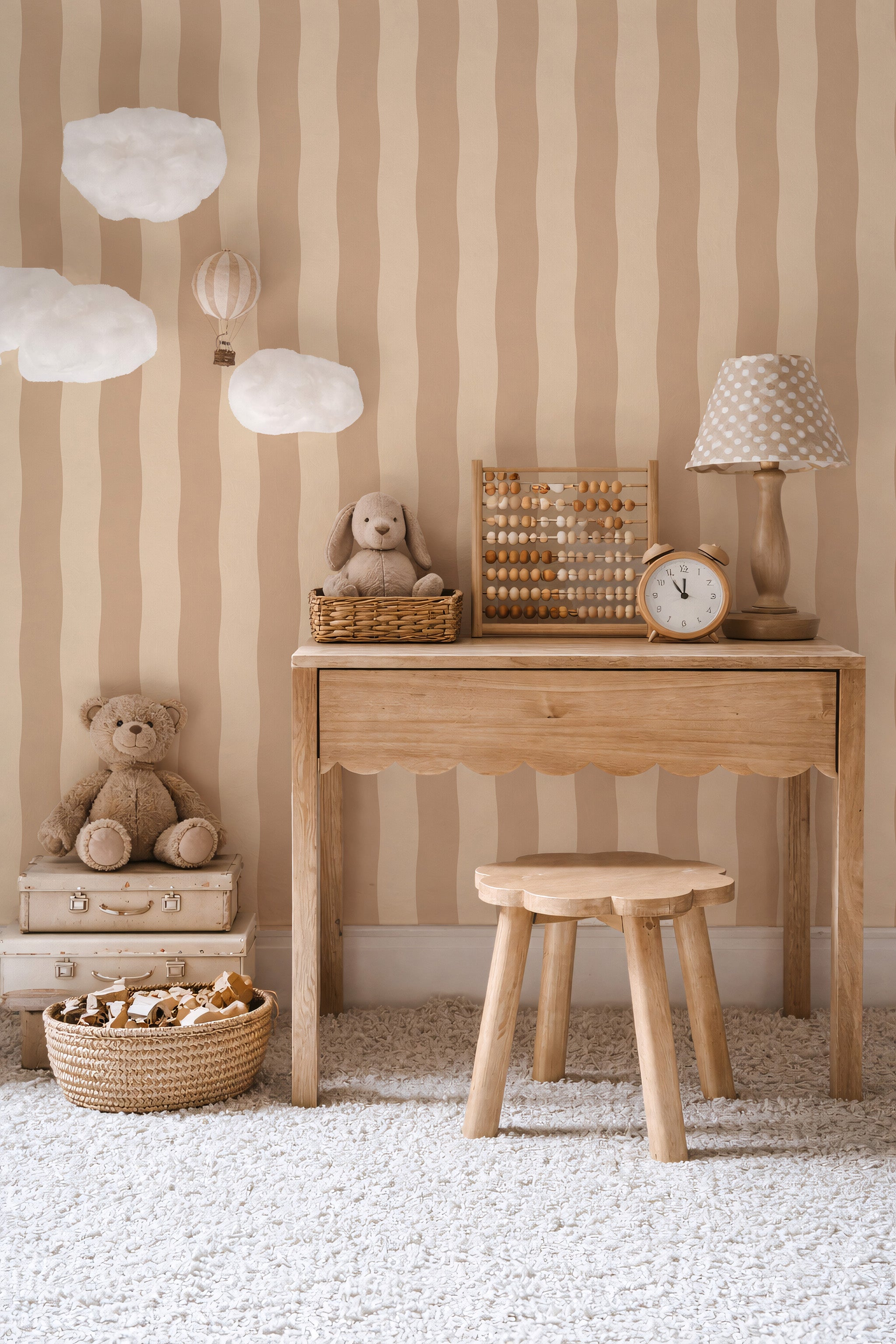 Behang Wavy Stripes - desert