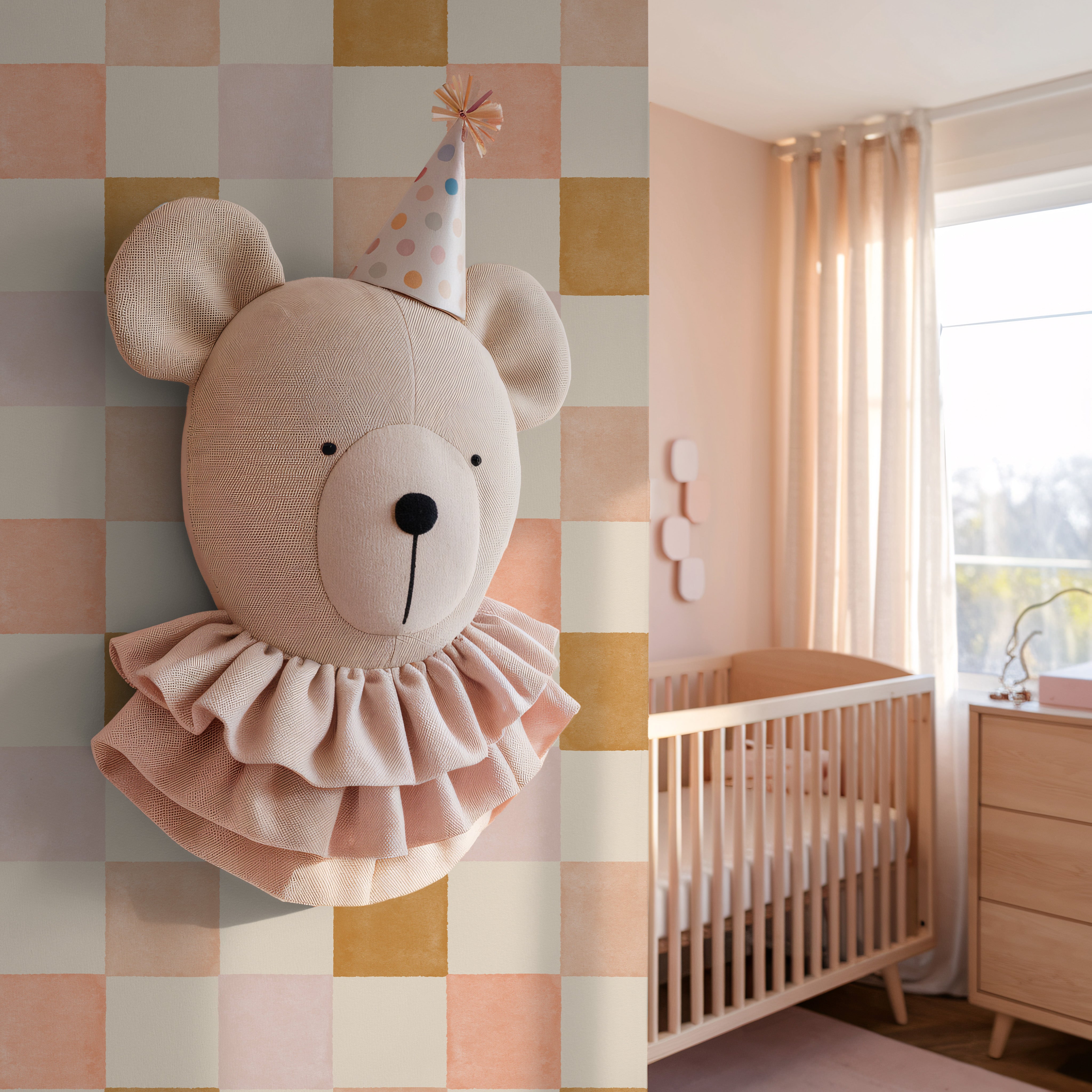 Behang Ruitje Ruitje - lila