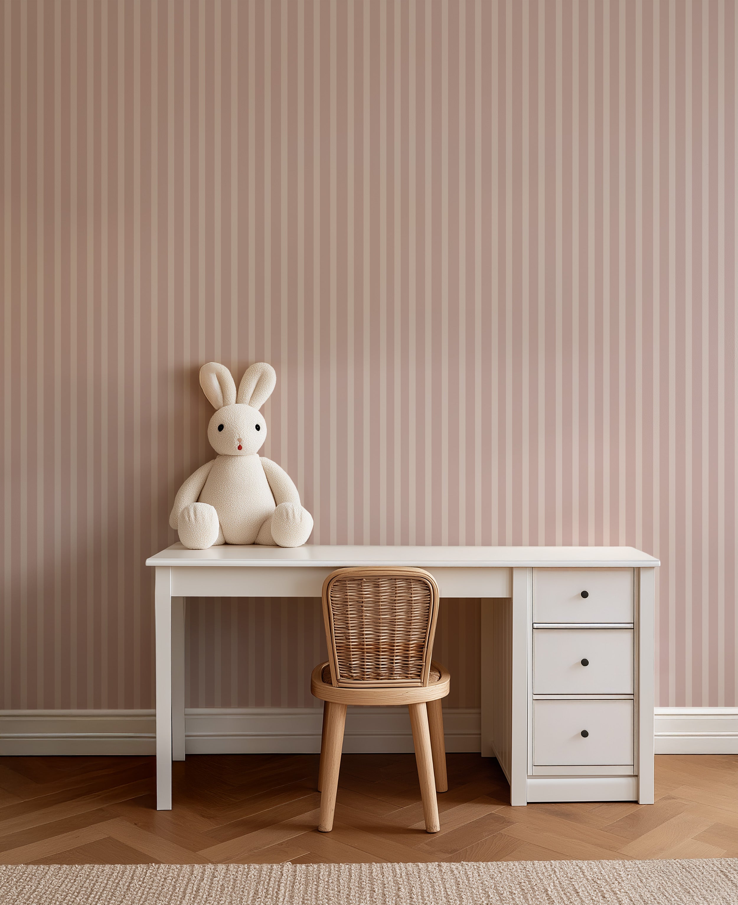 Behang Stripes - old rose