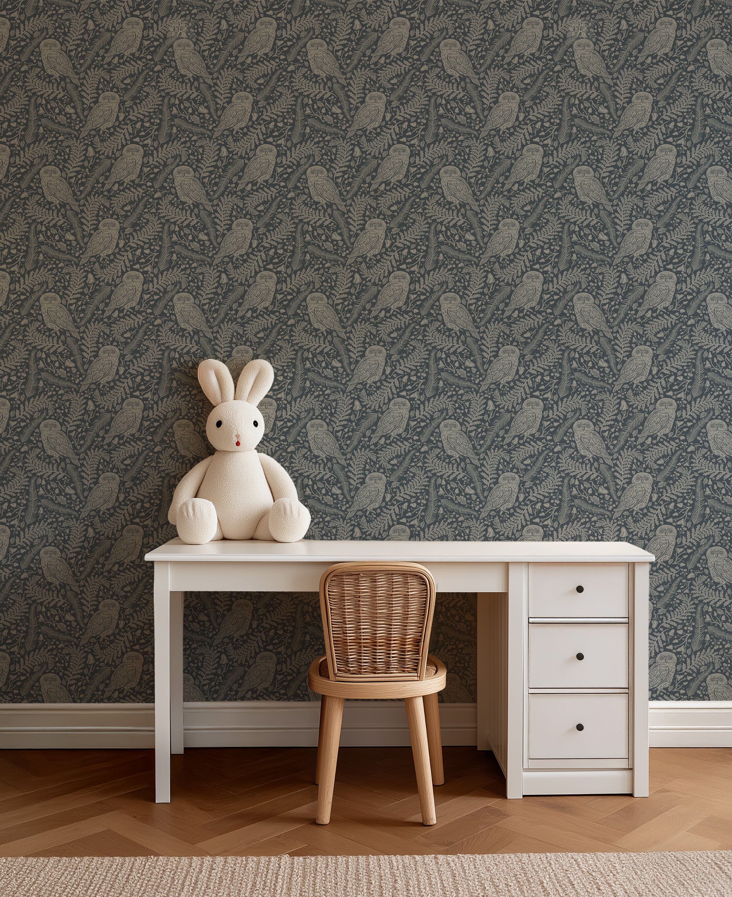 Whispering Woods Wallpaper - blue