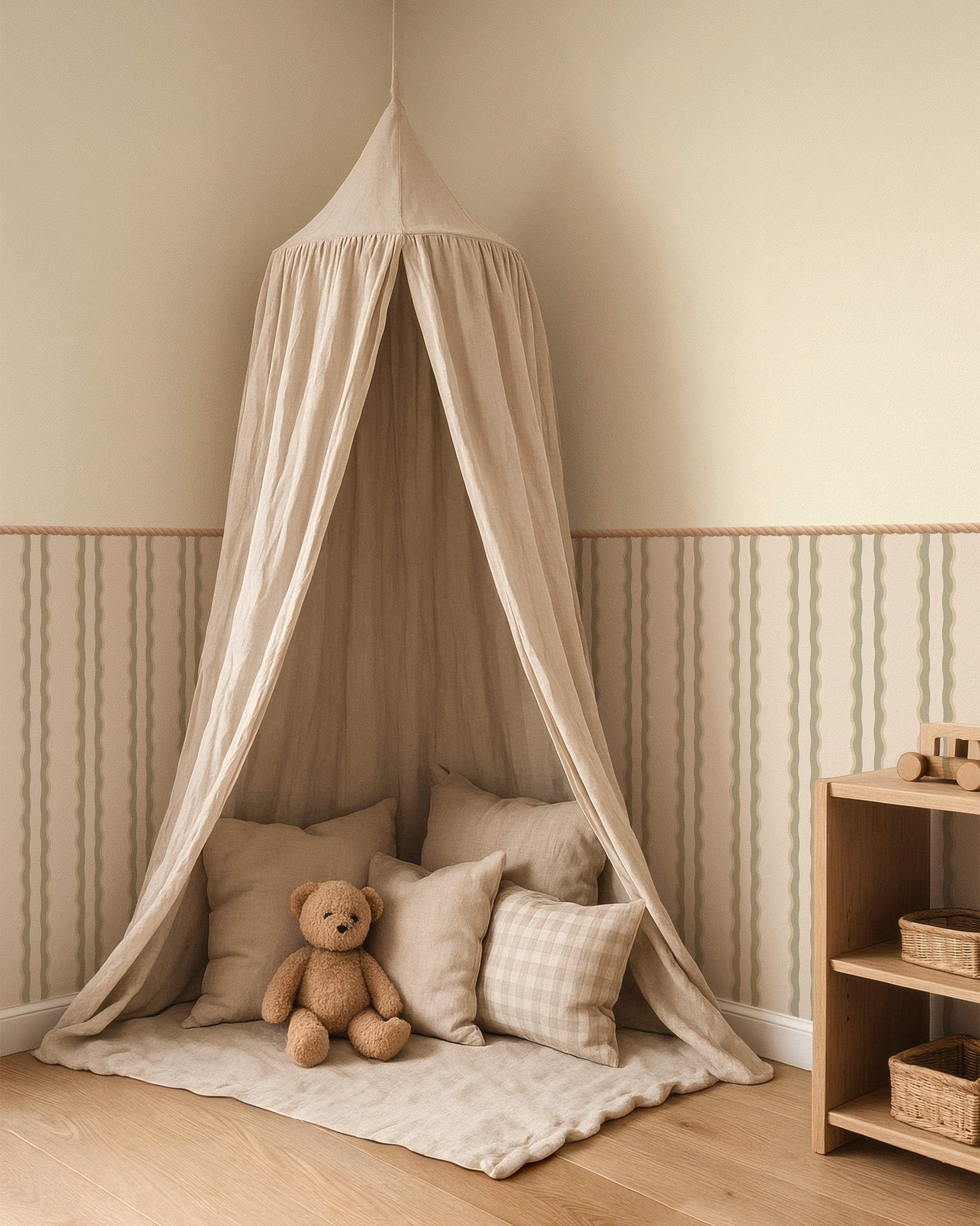 Behang Wobbly Waves - green