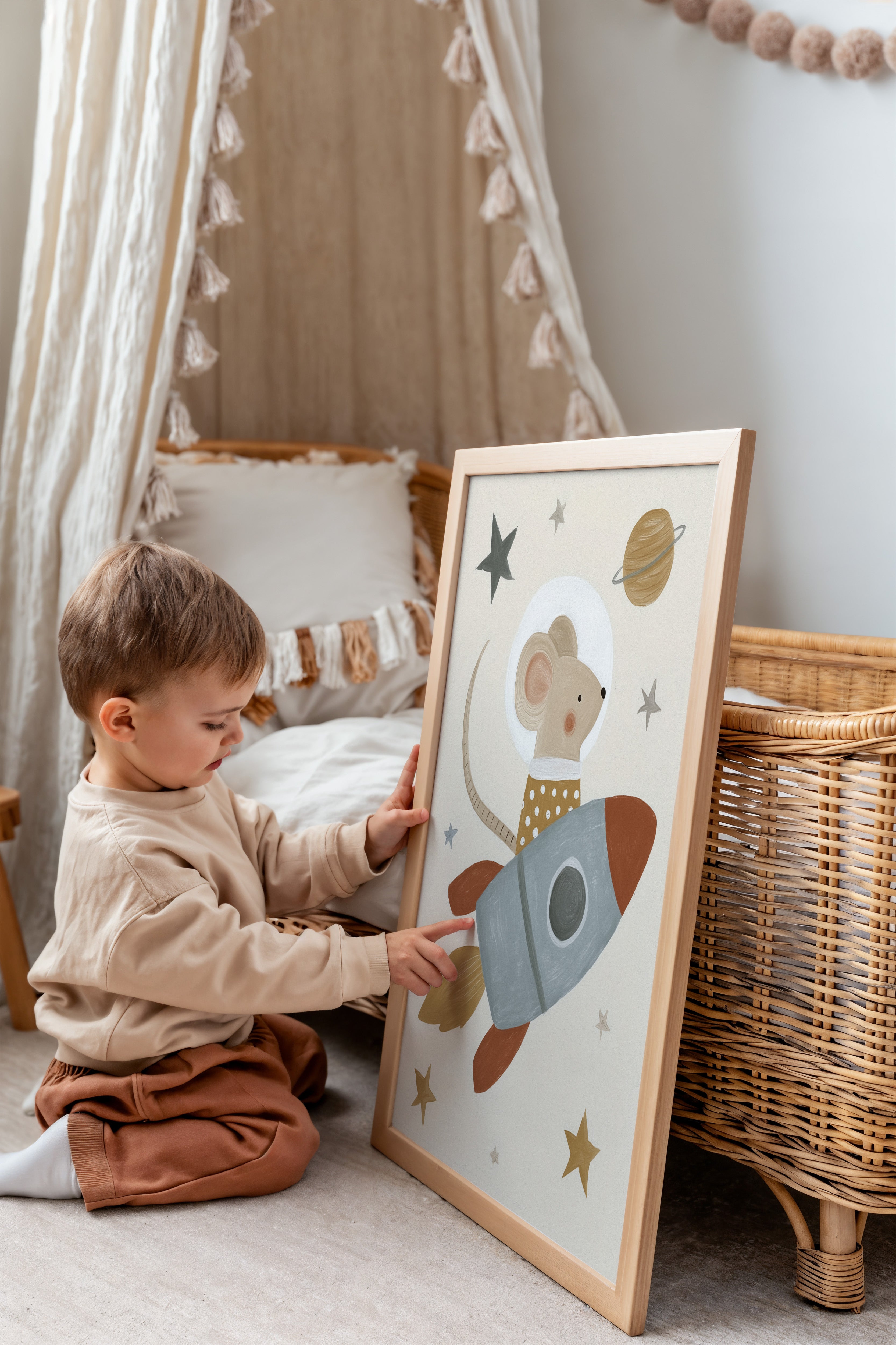 Kinderkamer print - Ruimte muis