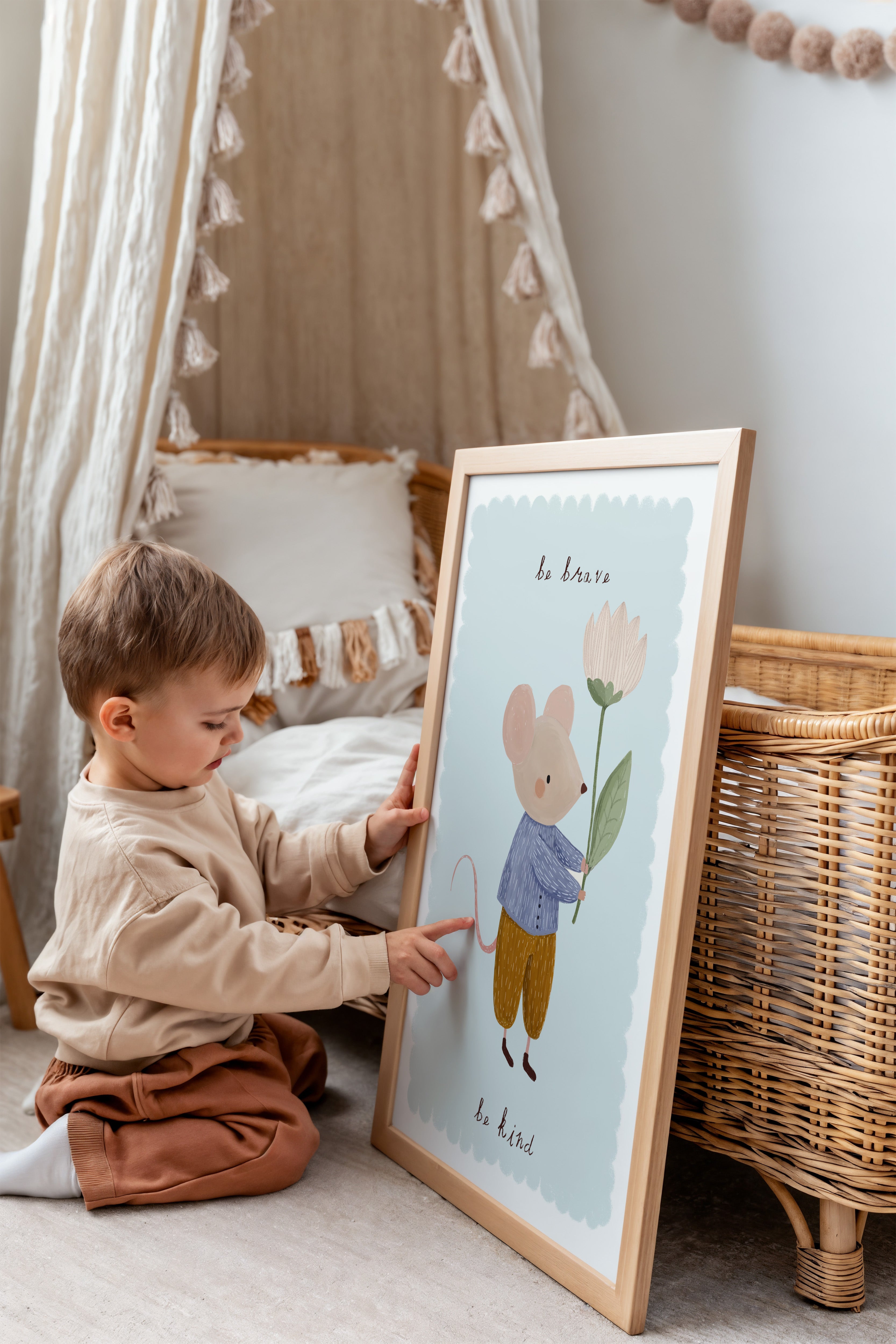 Kinderkamer print - Be Brave Be Kind