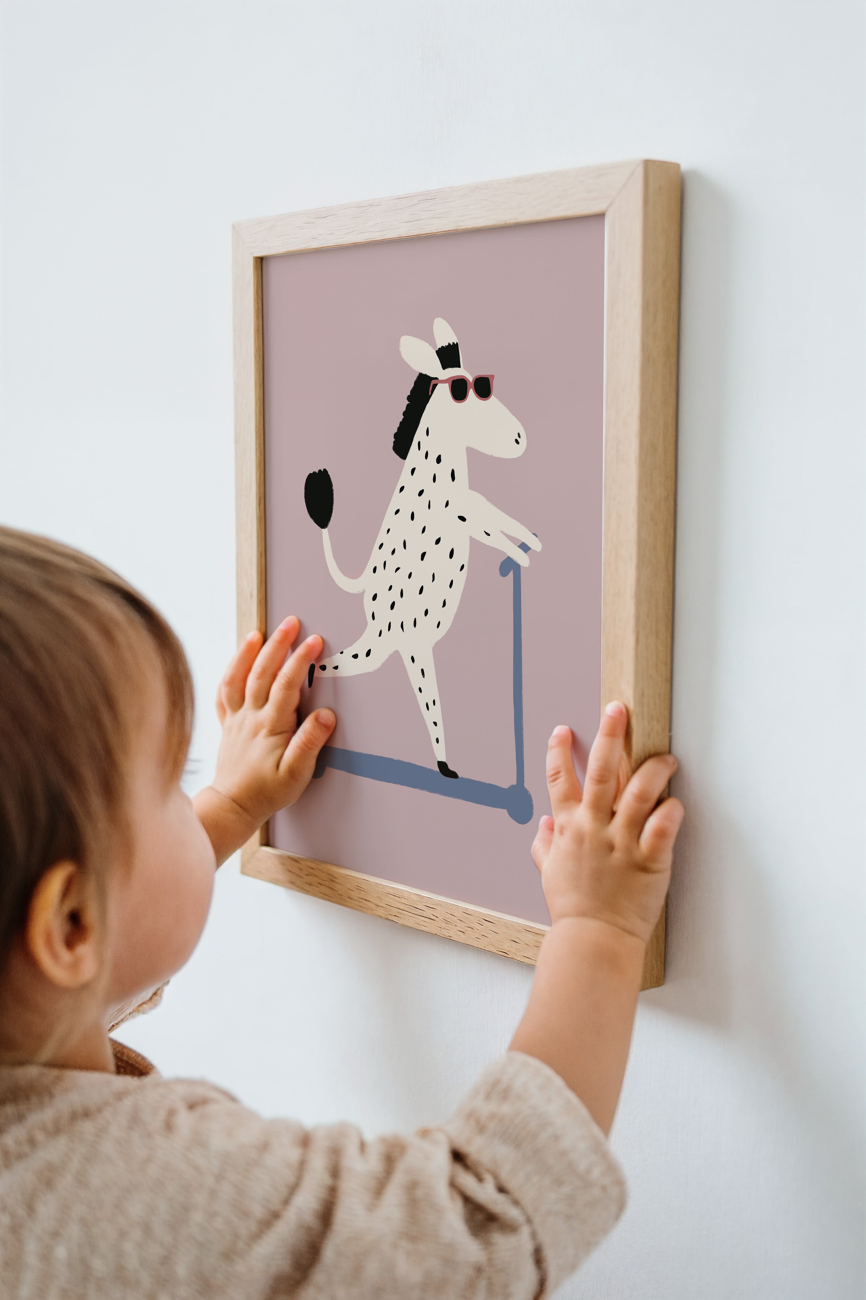 Kinderkamer print - Zebra op een step