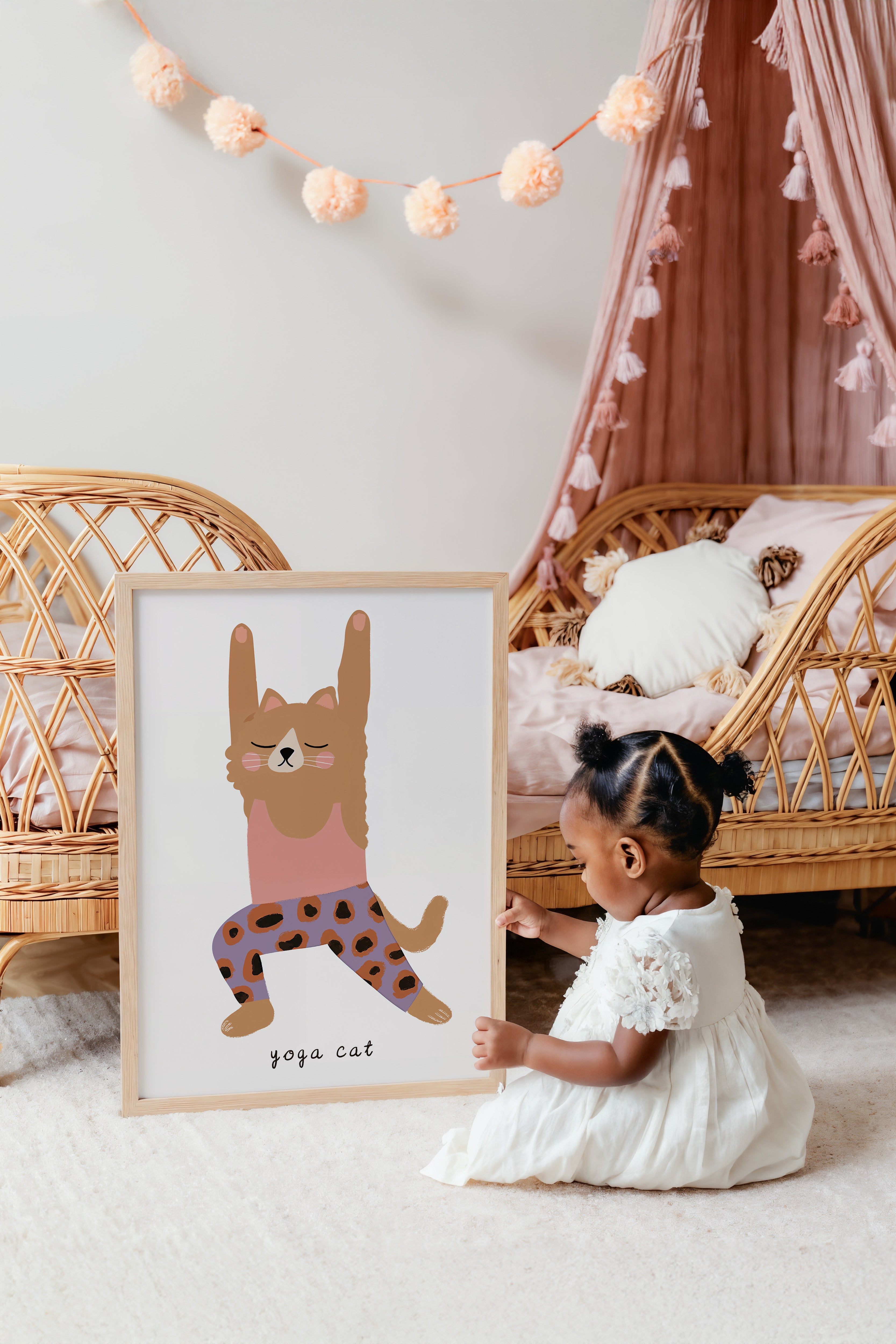 Kinderkamer print - Yoga cat